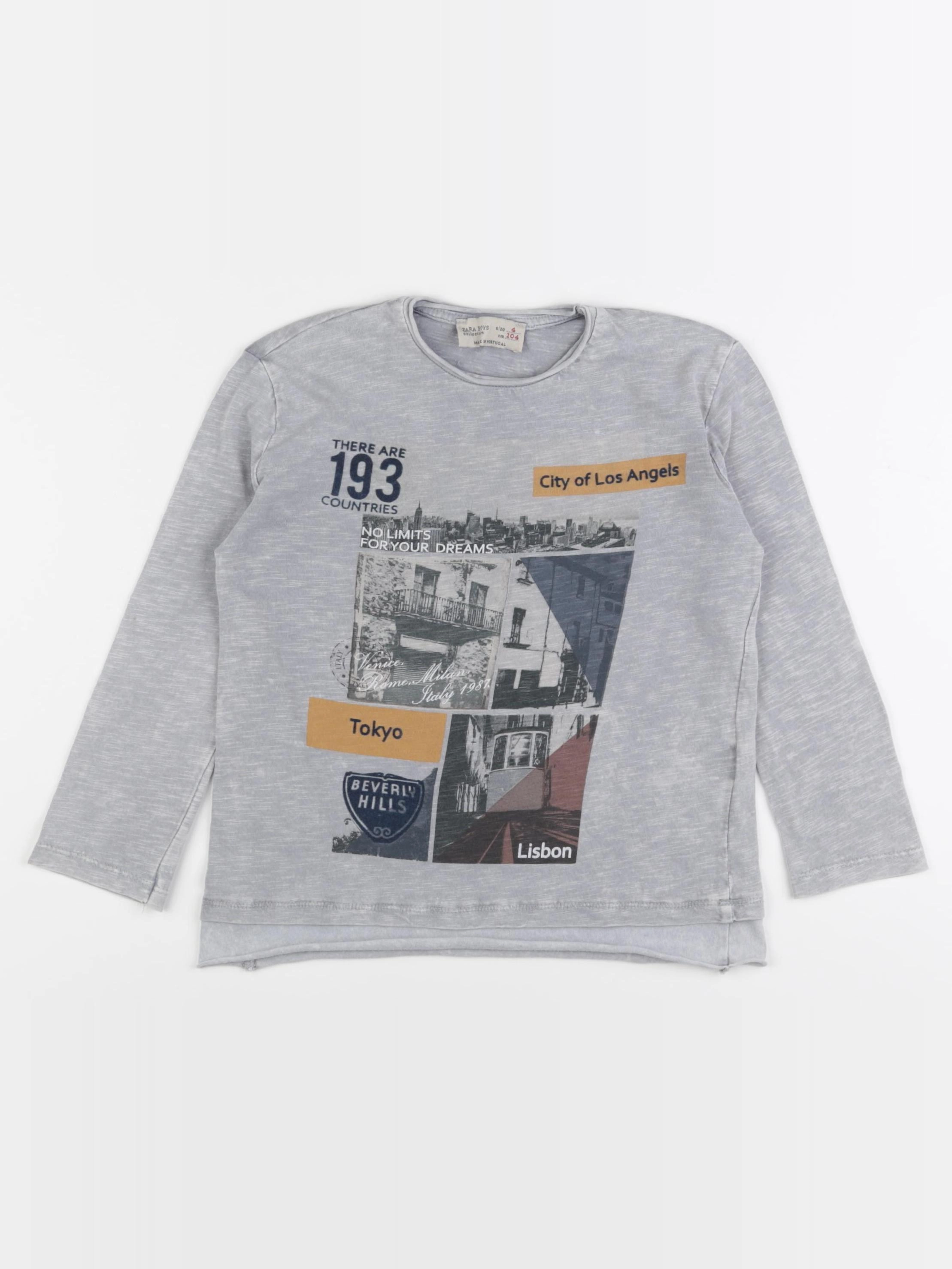 Zara - tee-shirt gris - 4 ans