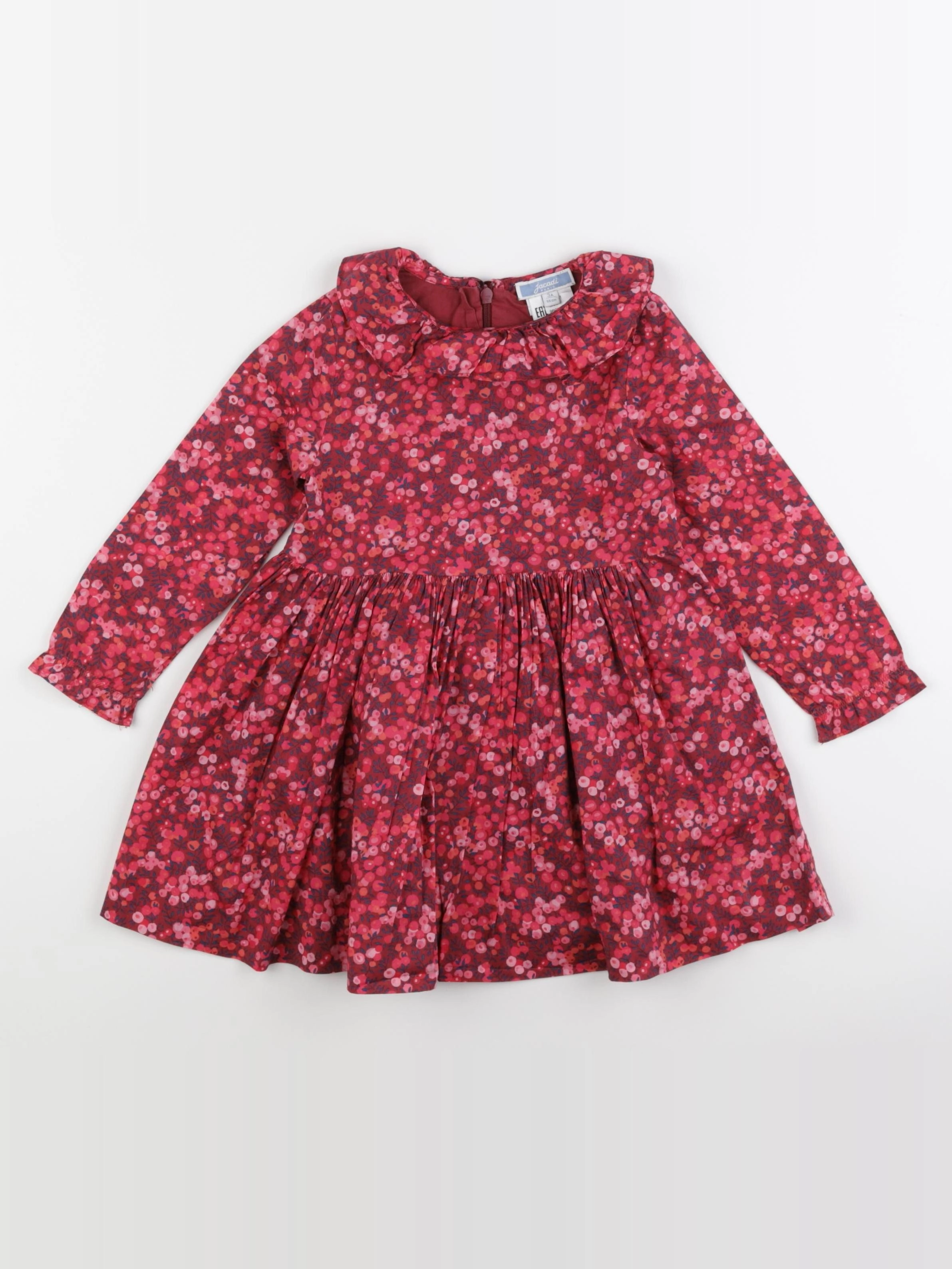 Jacadi - robe liberty rose, rouge - 3 ans