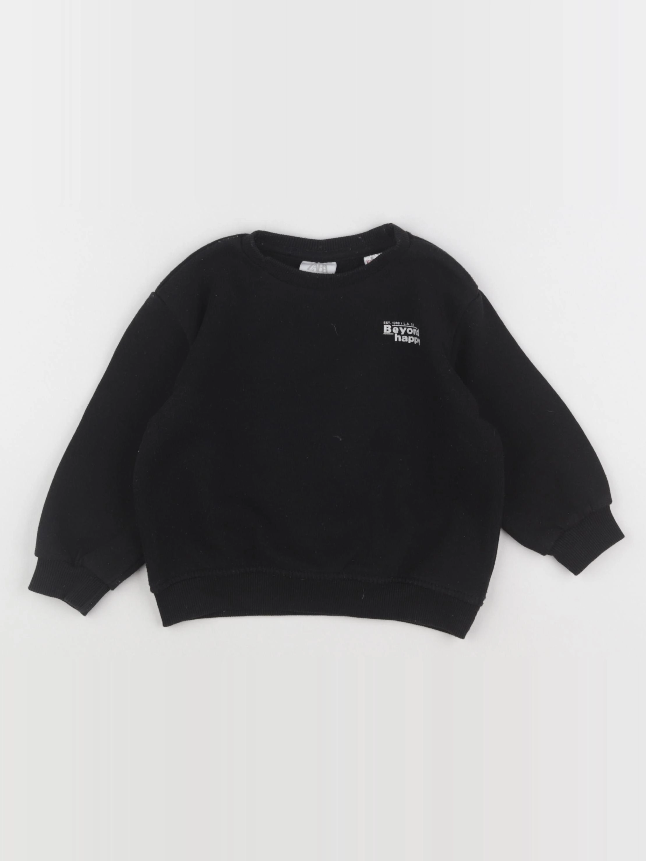 Zara - sweat noir - 12/18 mois