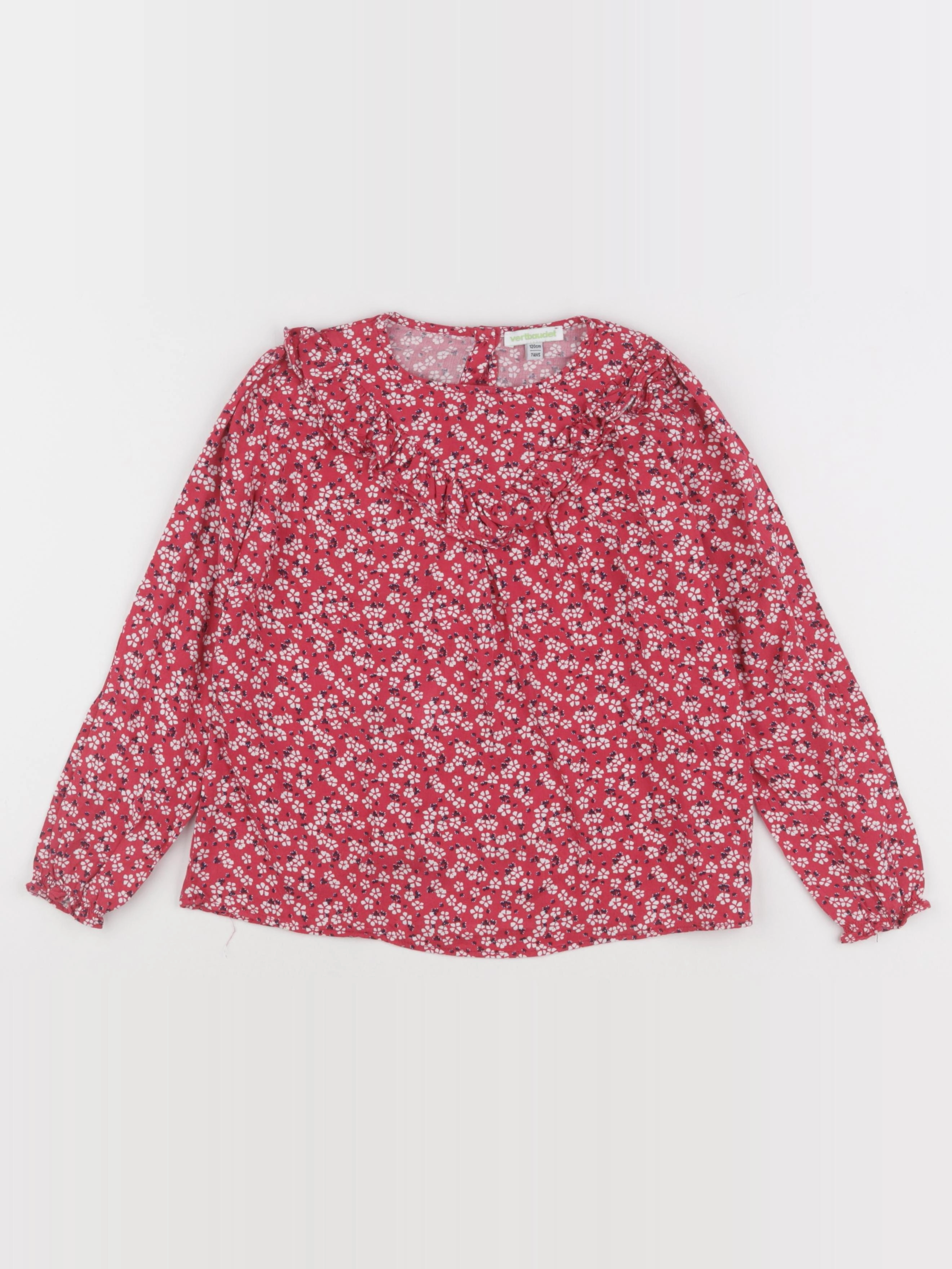 Vertbaudet - blouse rouge - 7 ans