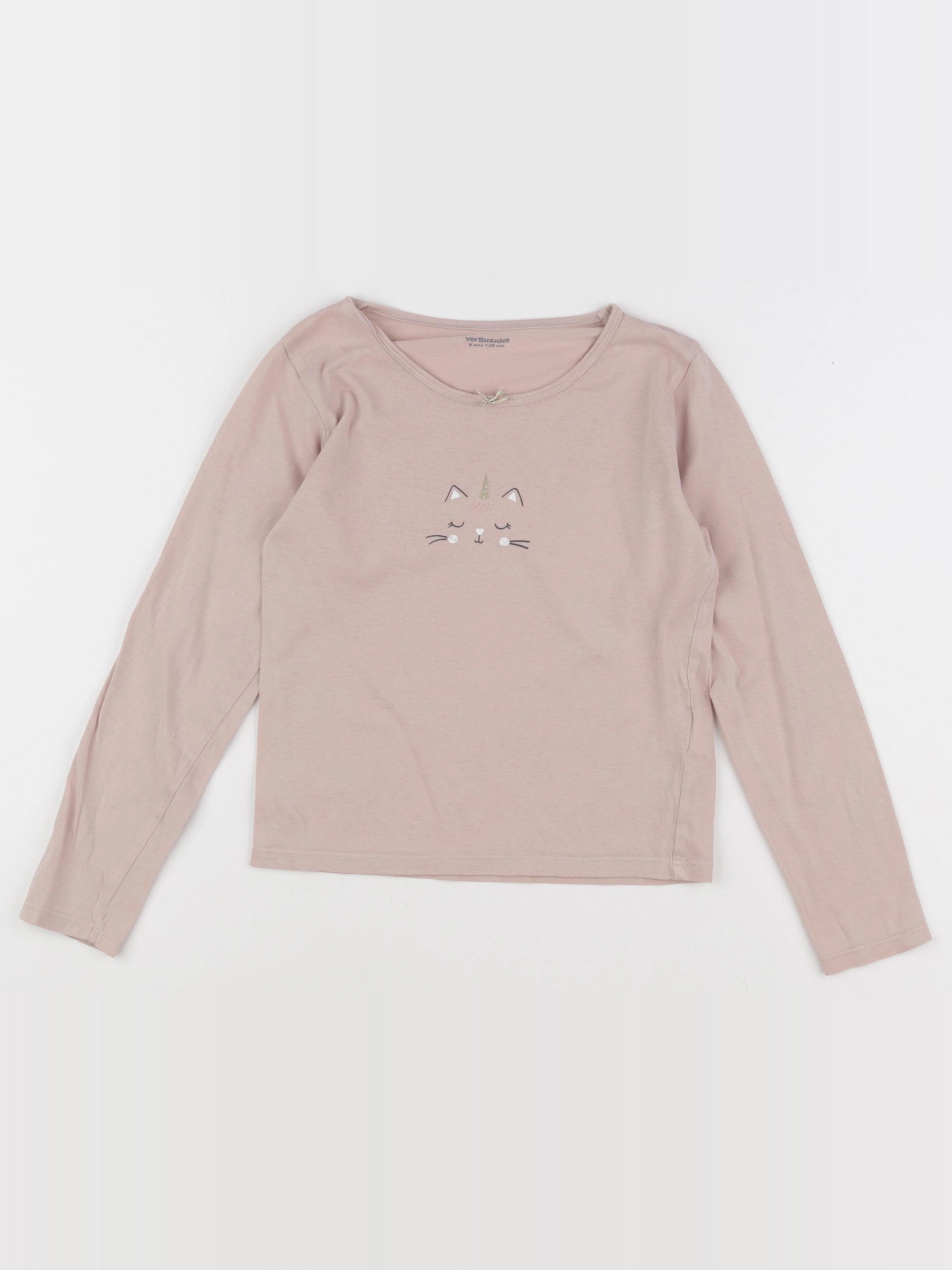 Vertbaudet - tee-shirt rose - 8 ans
