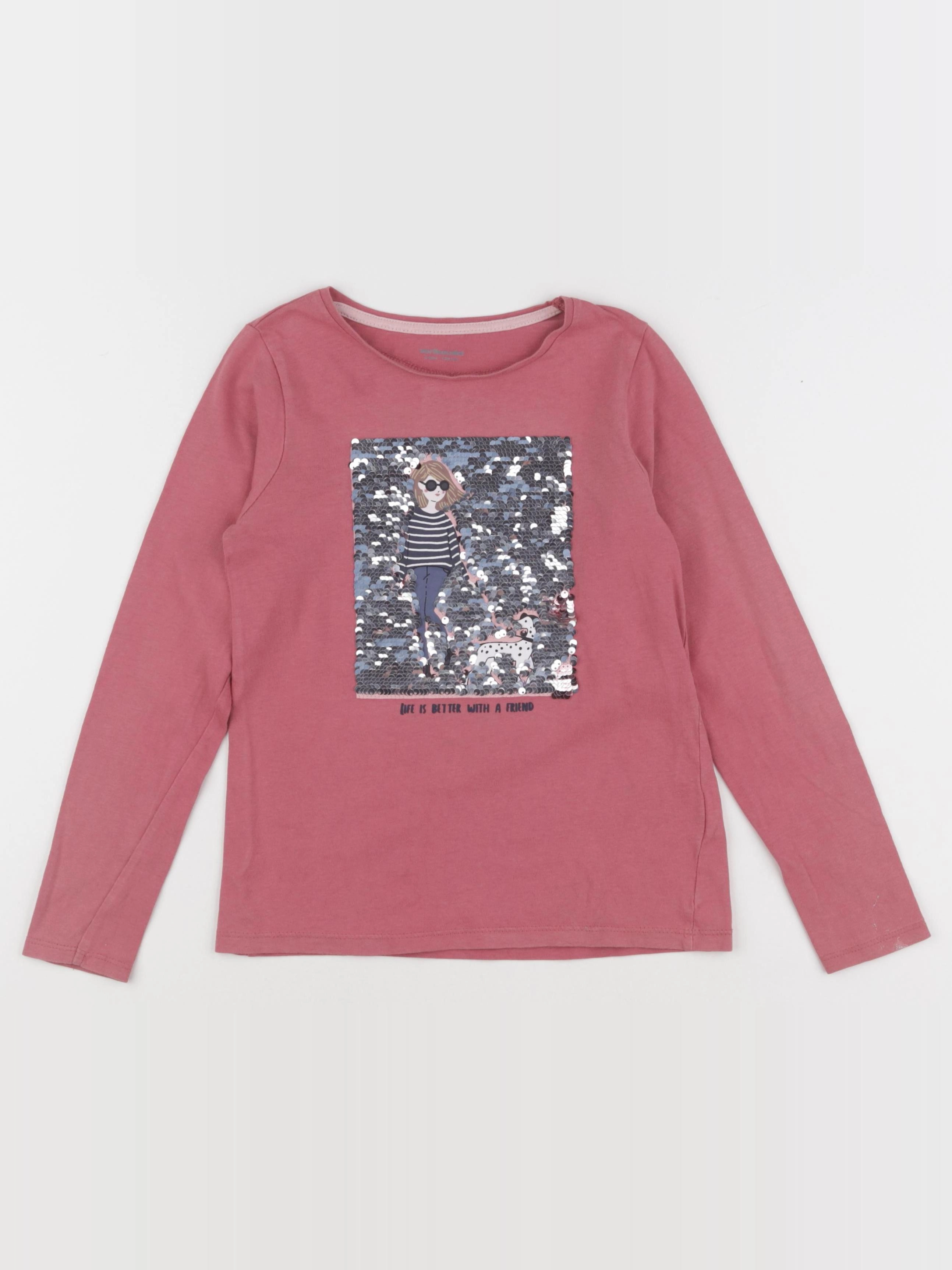 Vertbaudet - tee-shirt rose - 8 ans