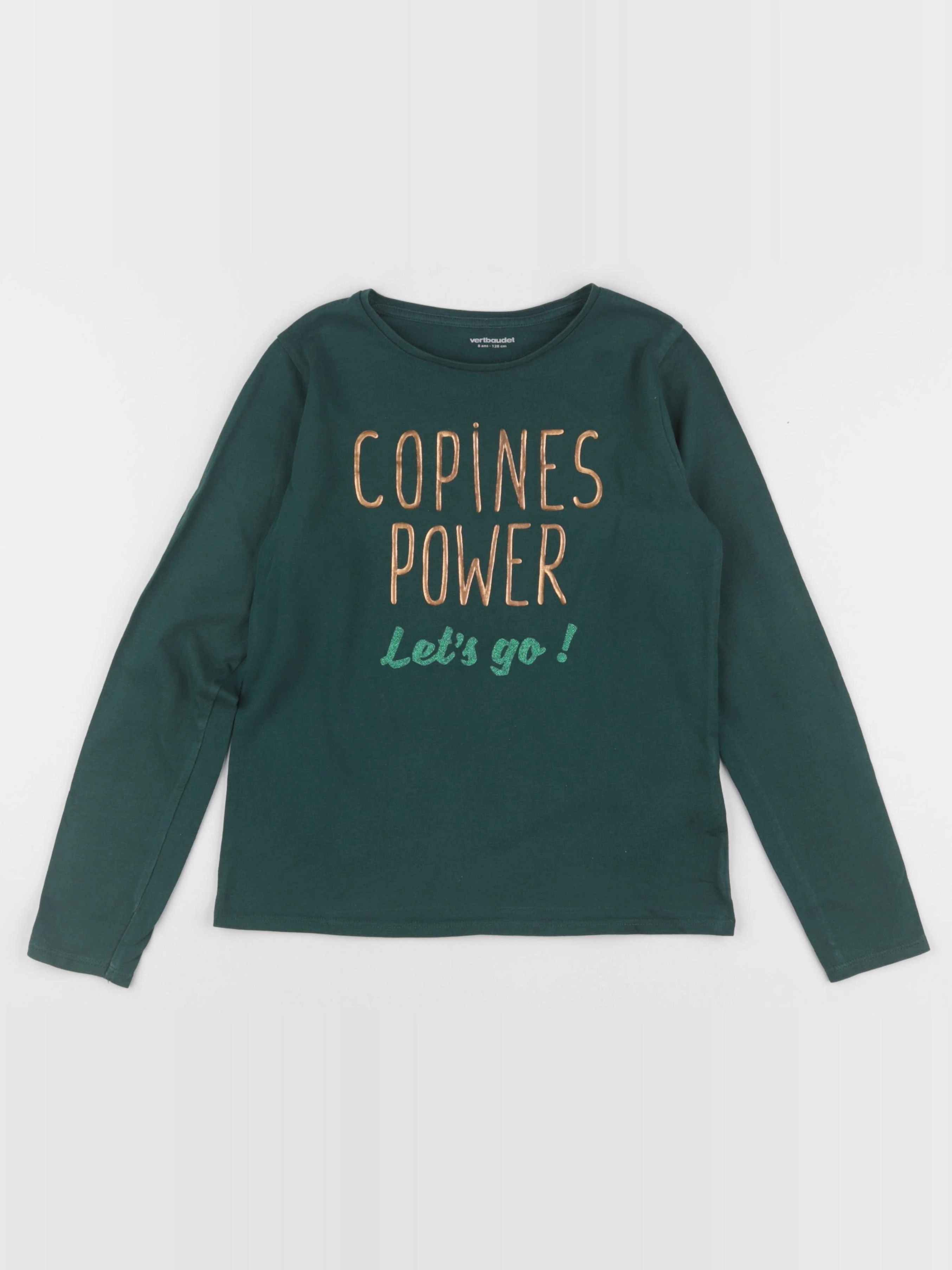 Vertbaudet - tee-shirt vert - 8 ans