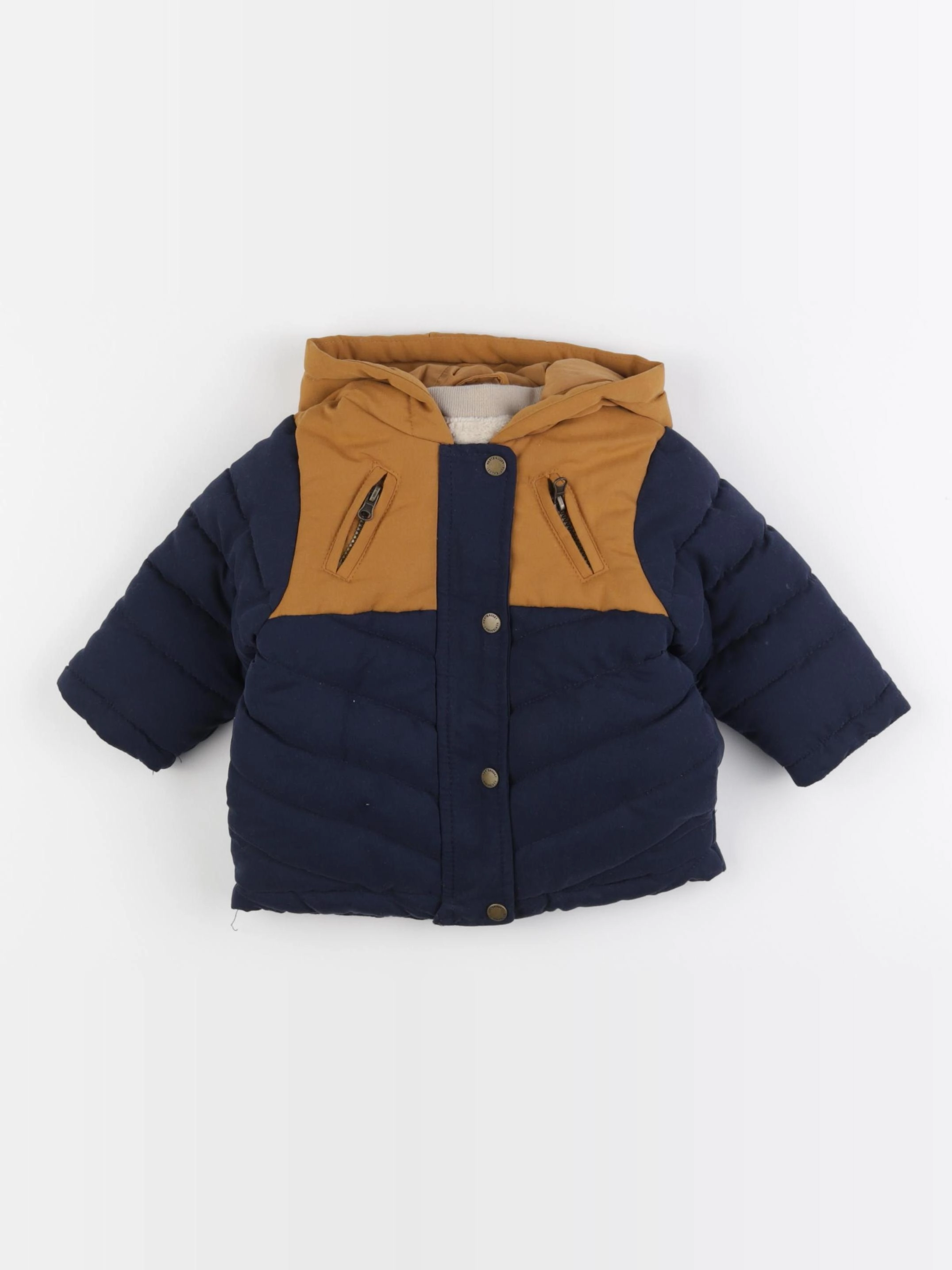 Vertbaudet - manteau doublure amovible bleu - 6 mois