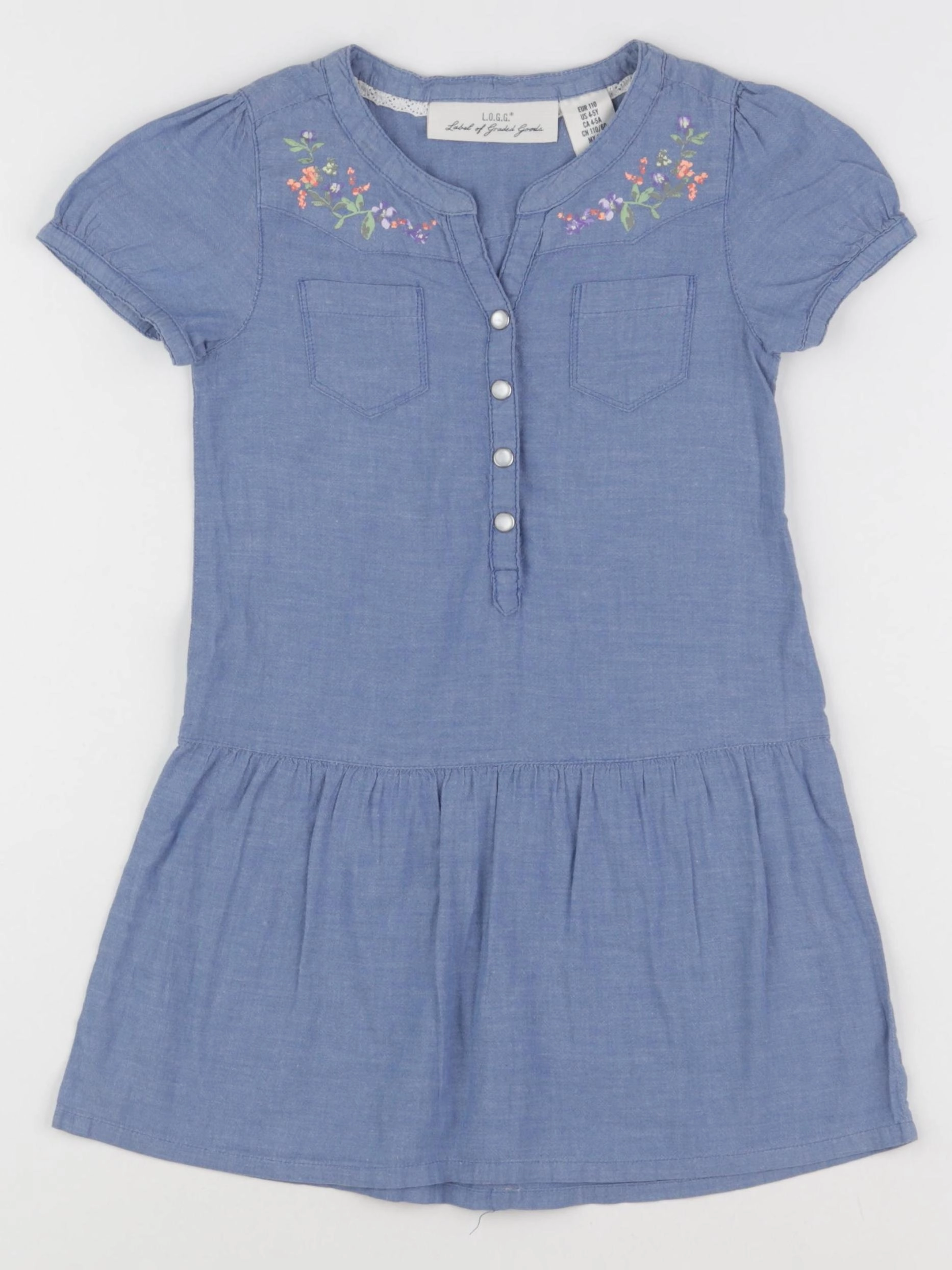 H&M - robe bleu - 4/5 ans