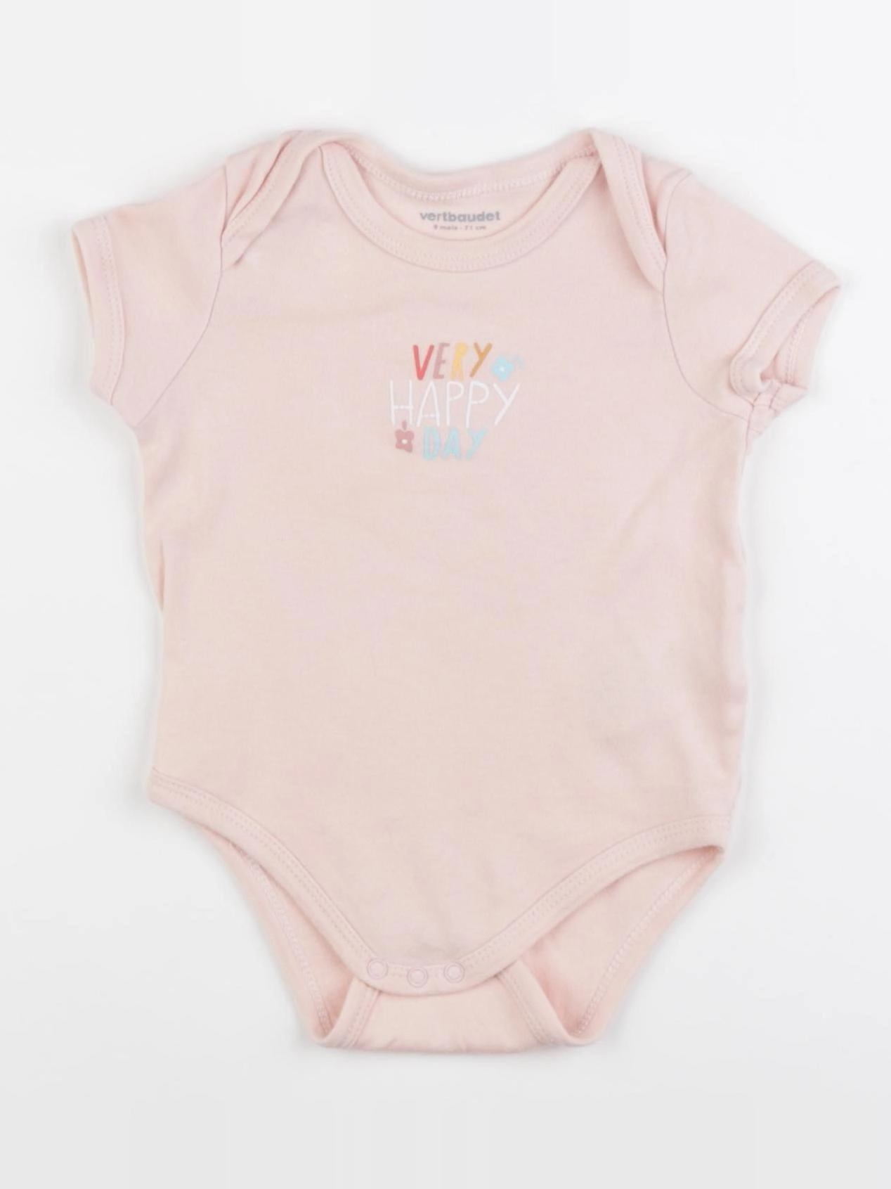 Vertbaudet - body rose - 9 mois