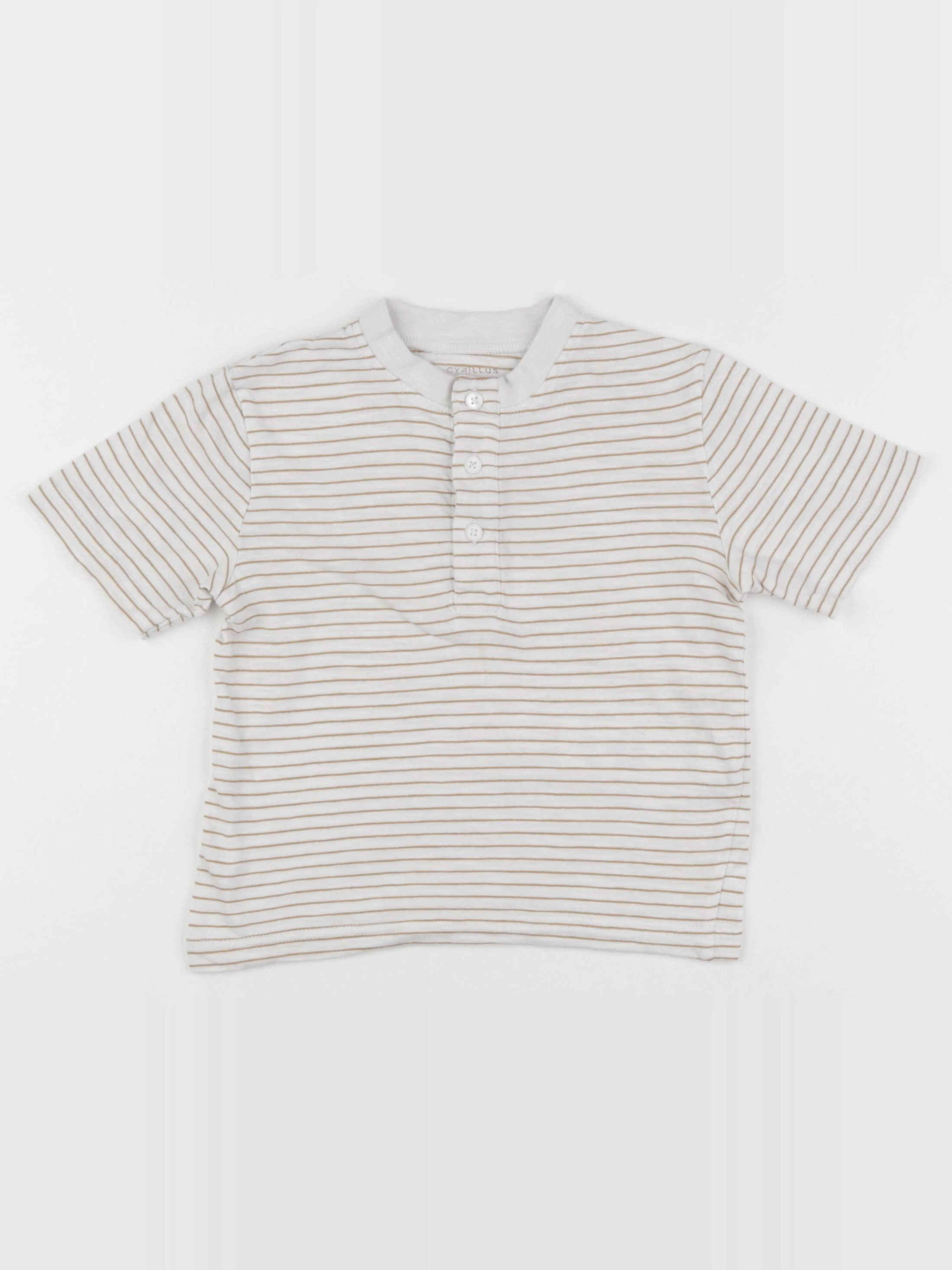 Cyrillus - tee-shirt blanc, beige - 4 ans