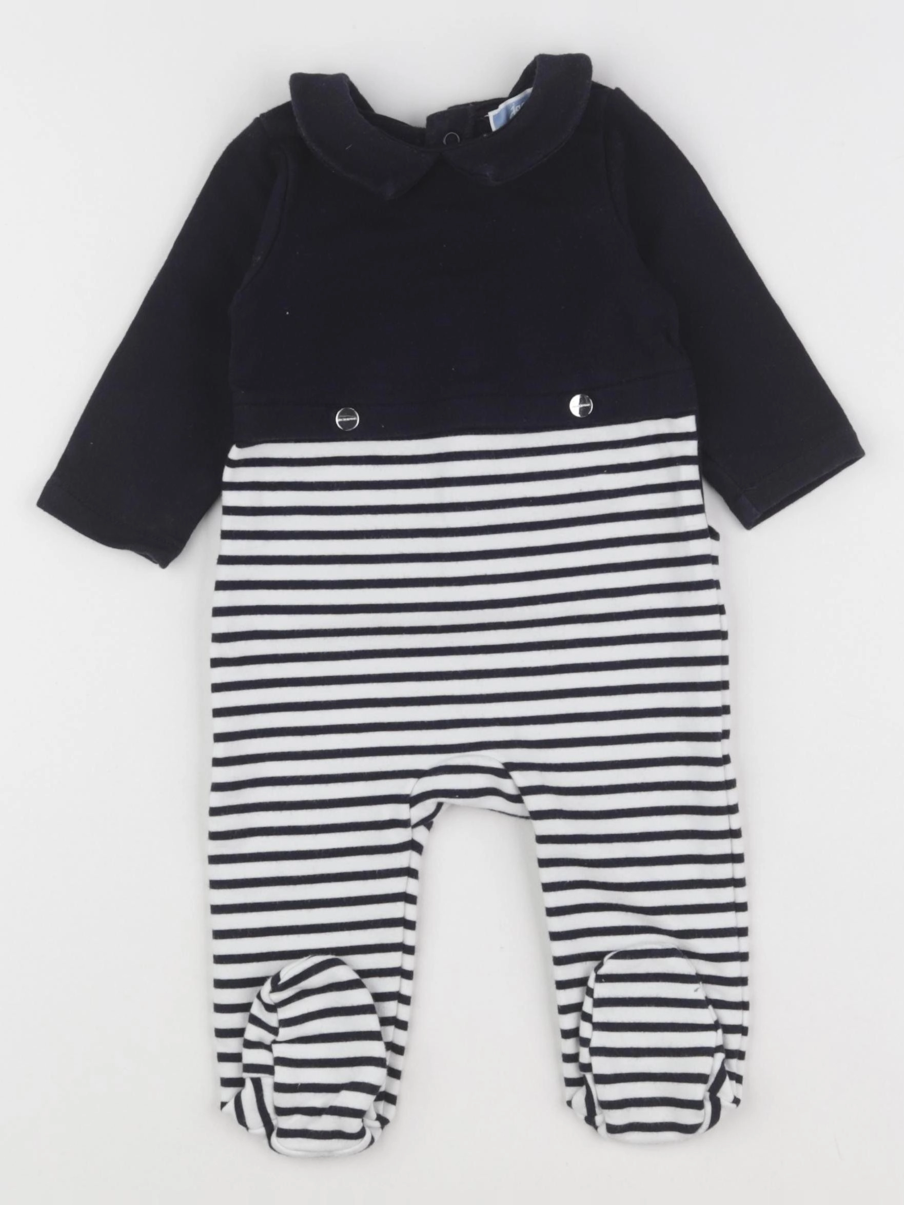 Jacadi - pyjama coton bleu, blanc - 6 mois