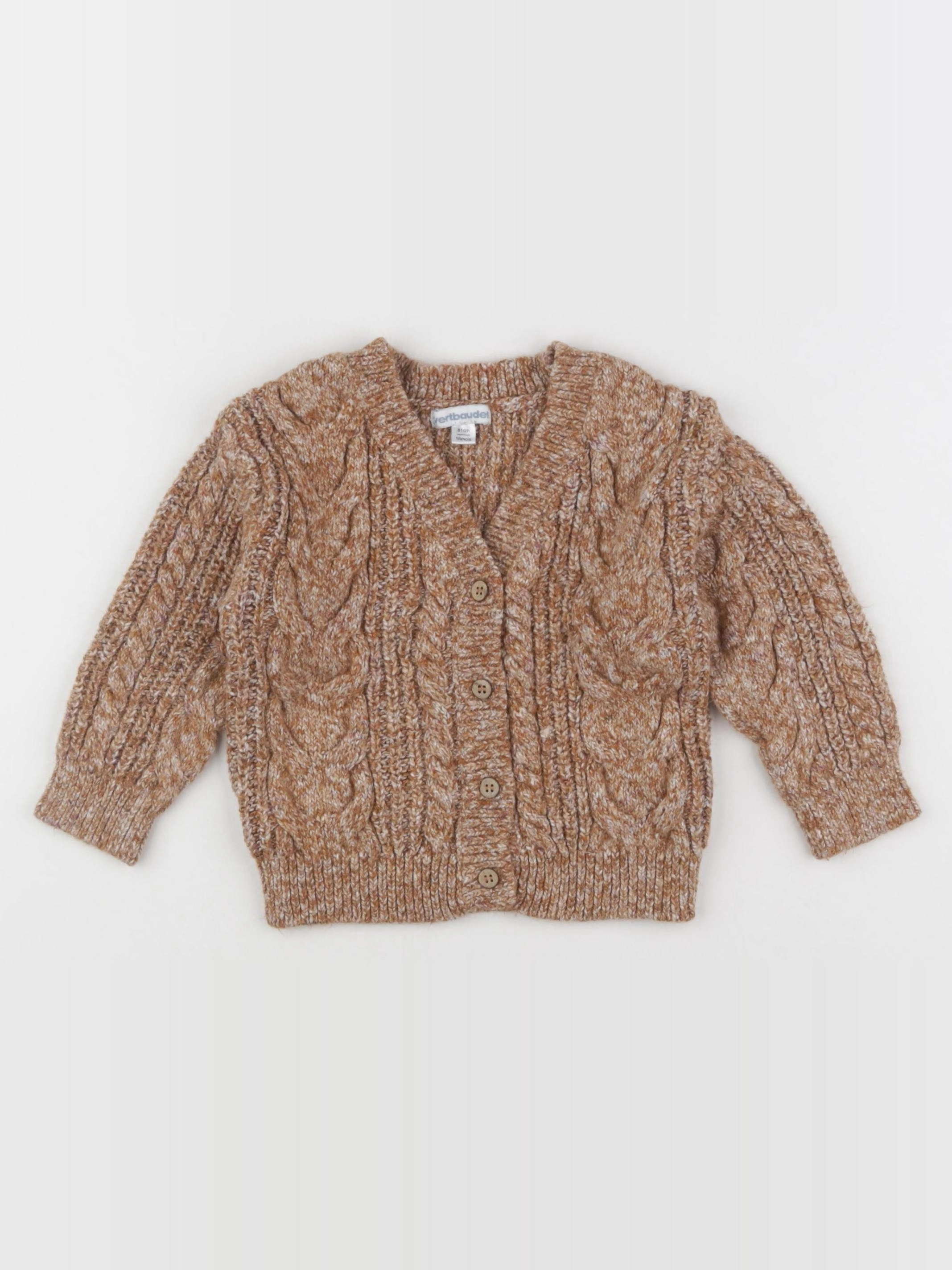 Vertbaudet - gilet marron - 18 mois