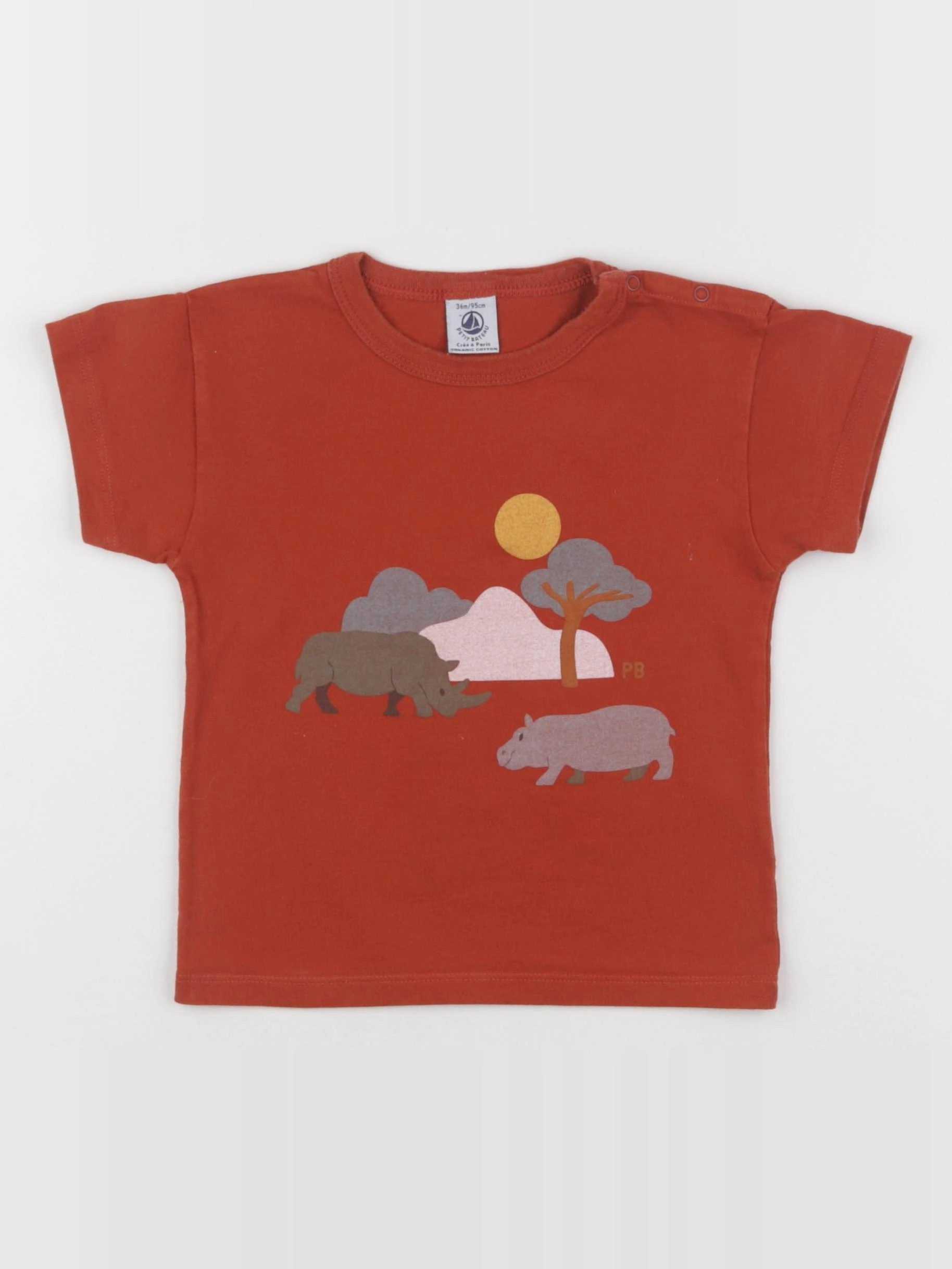 Petit Bateau - tee-shirt rouge - 3 ans