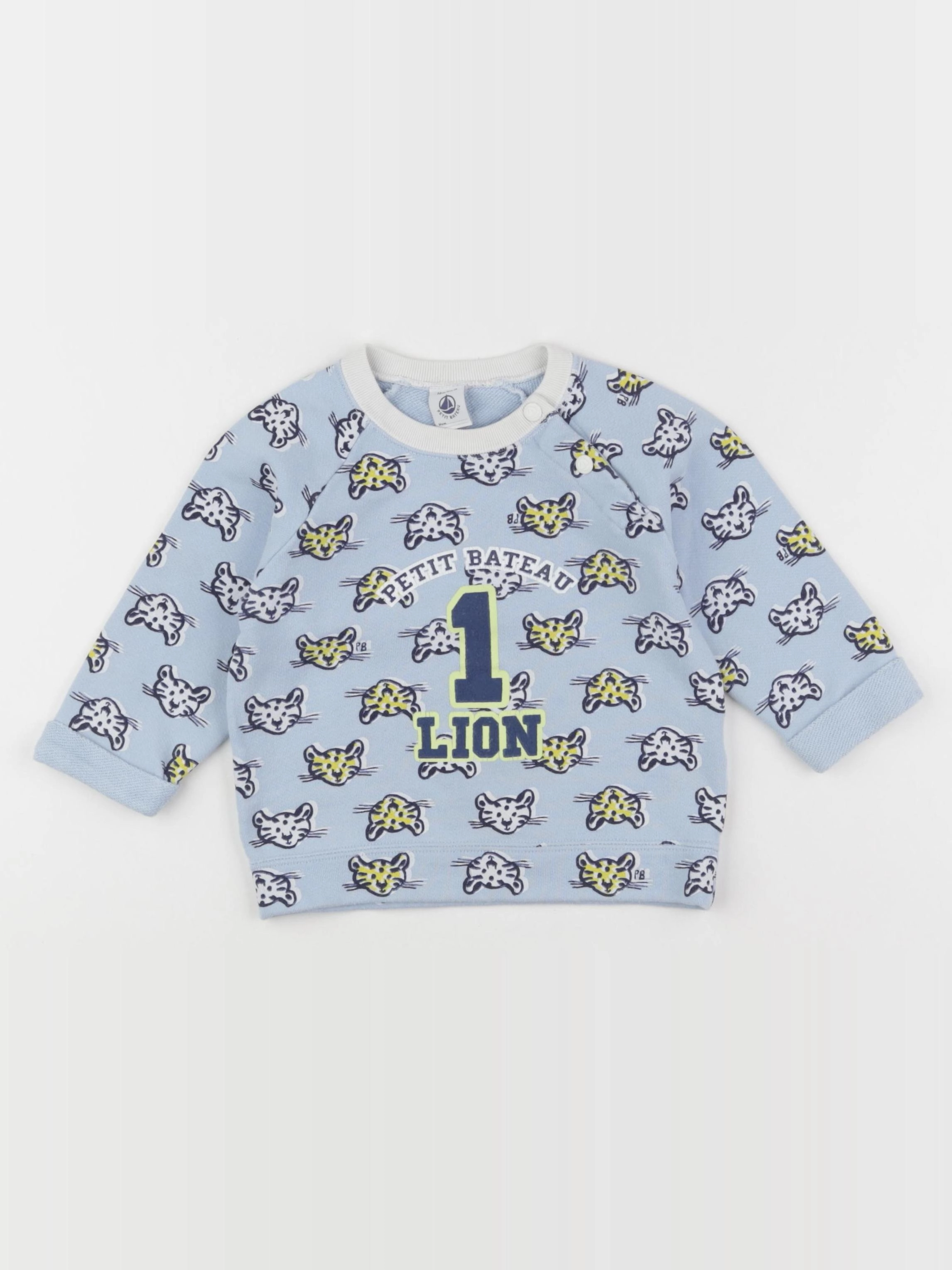 Petit Bateau - sweat bleu - 18 mois