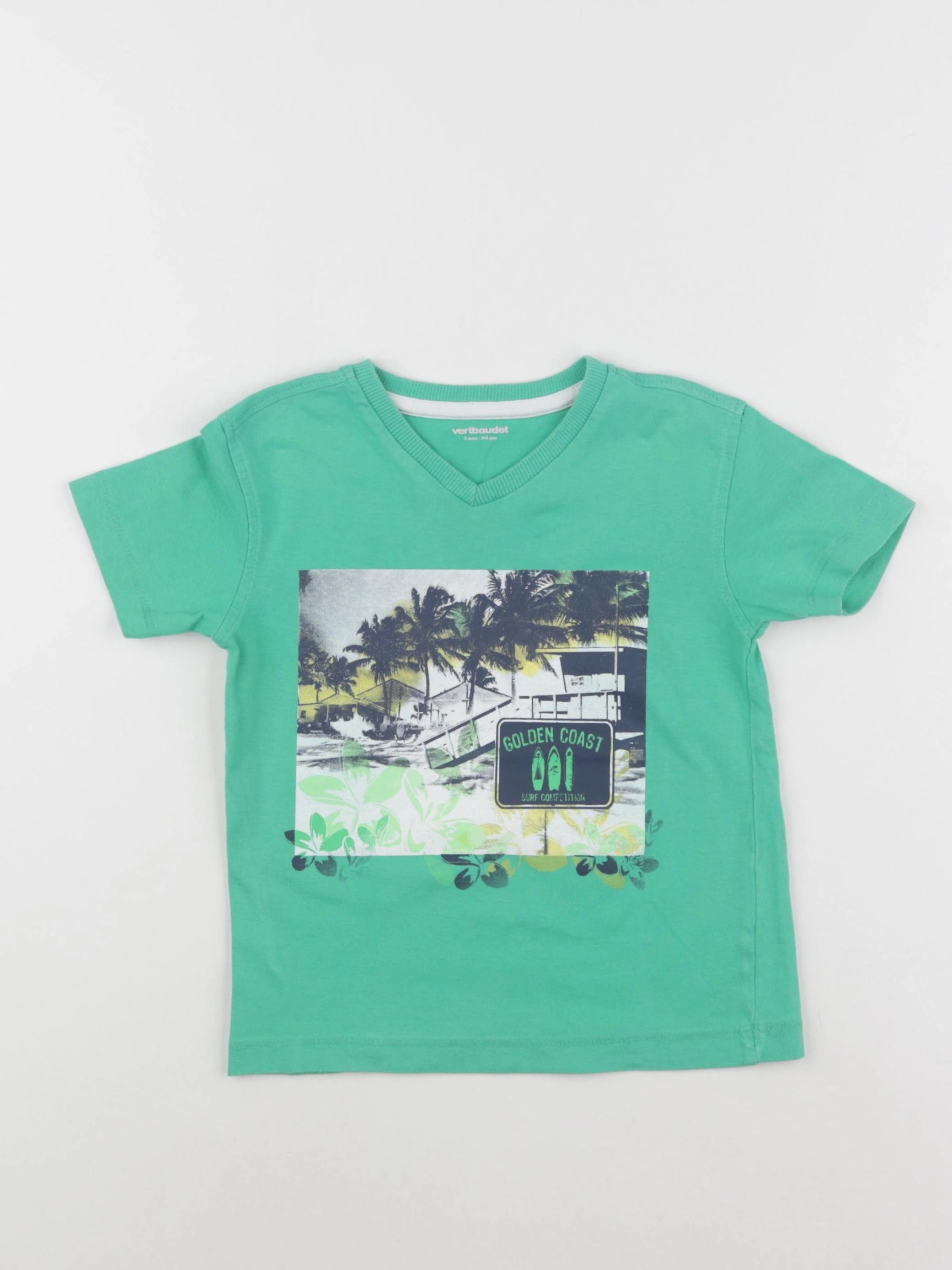 Vertbaudet - tee-shirt vert - 3 ans