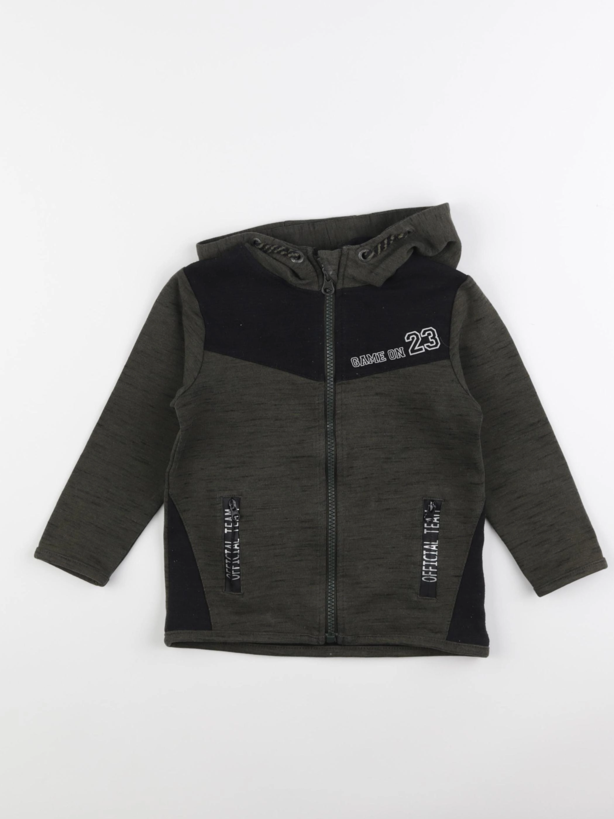 Vertbaudet - sweat vert, noir - 3 ans