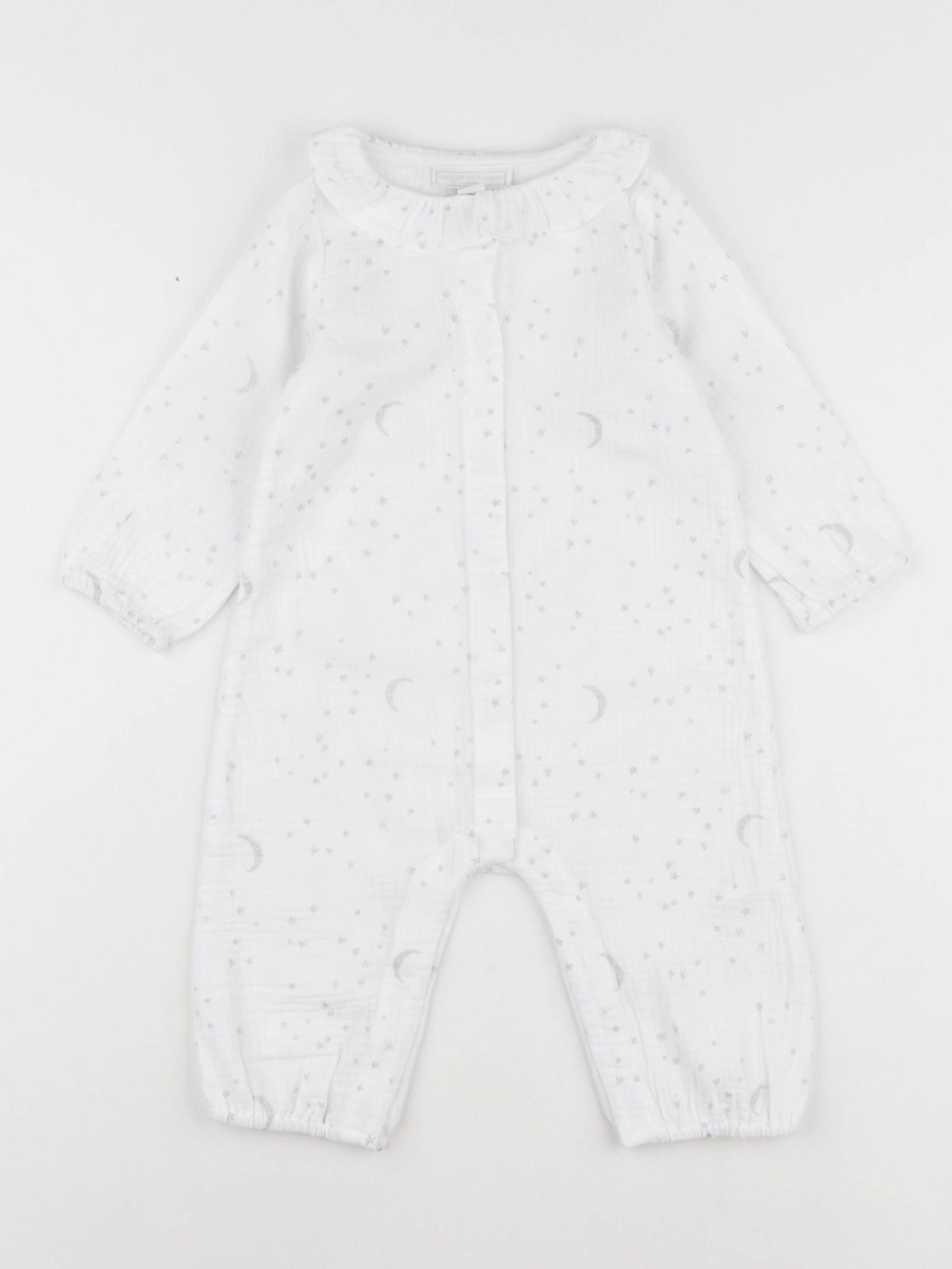 The little white company - combinaison blanc, argent - 6/9 mois
