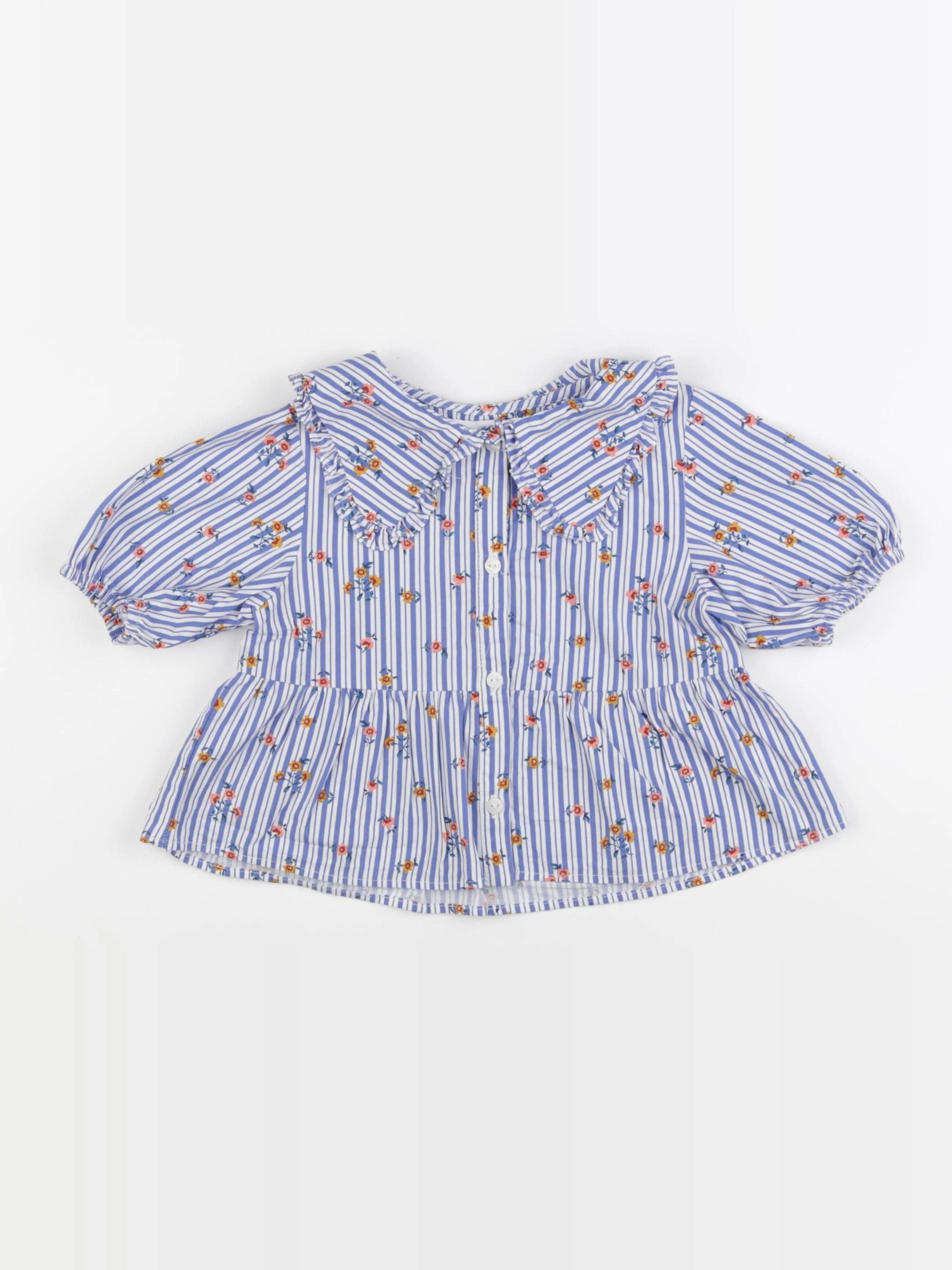 Zara - blouse blanc, bleu - 3/4 ans