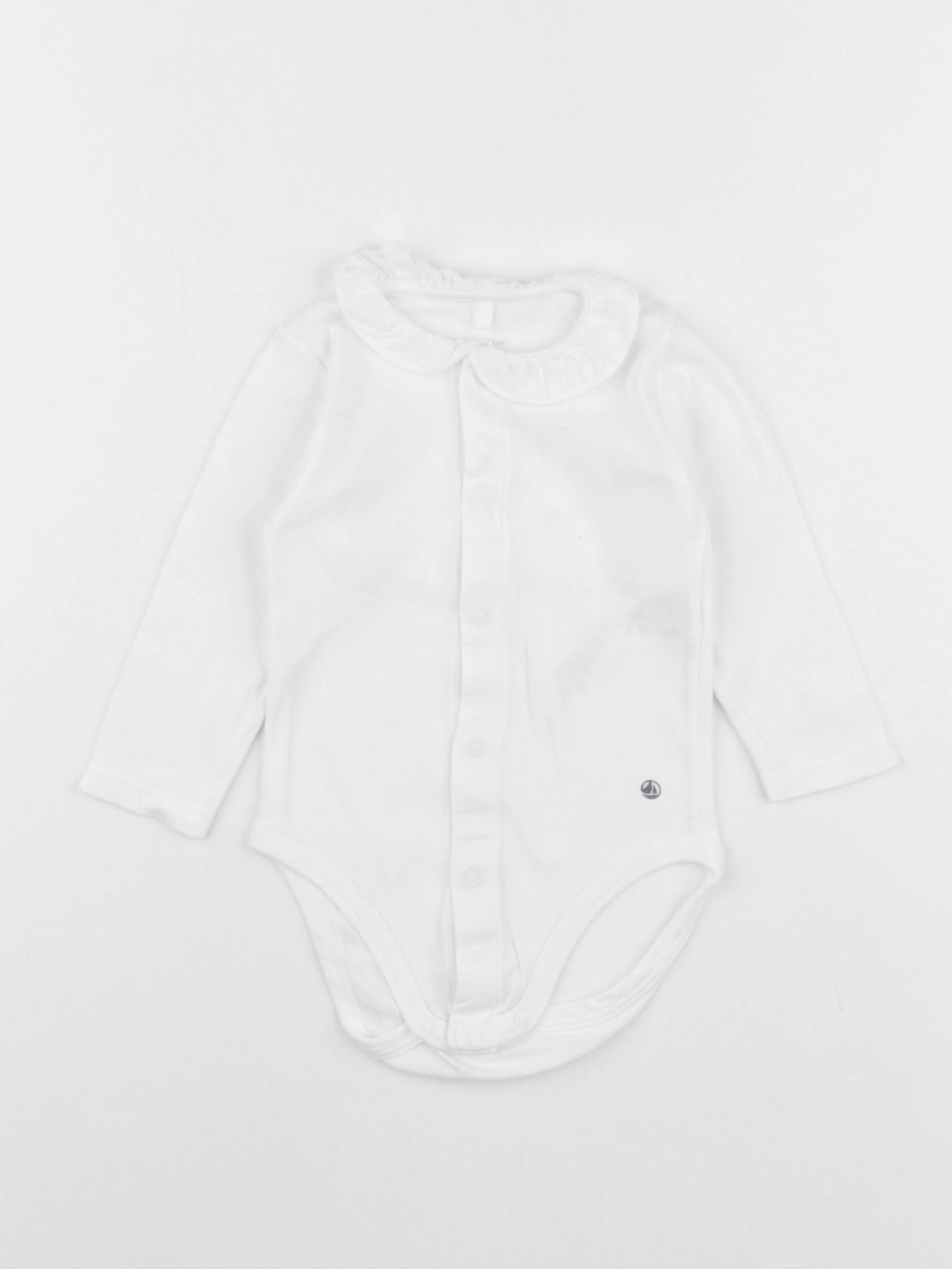 Petit Bateau - body à col blanc - 12 mois