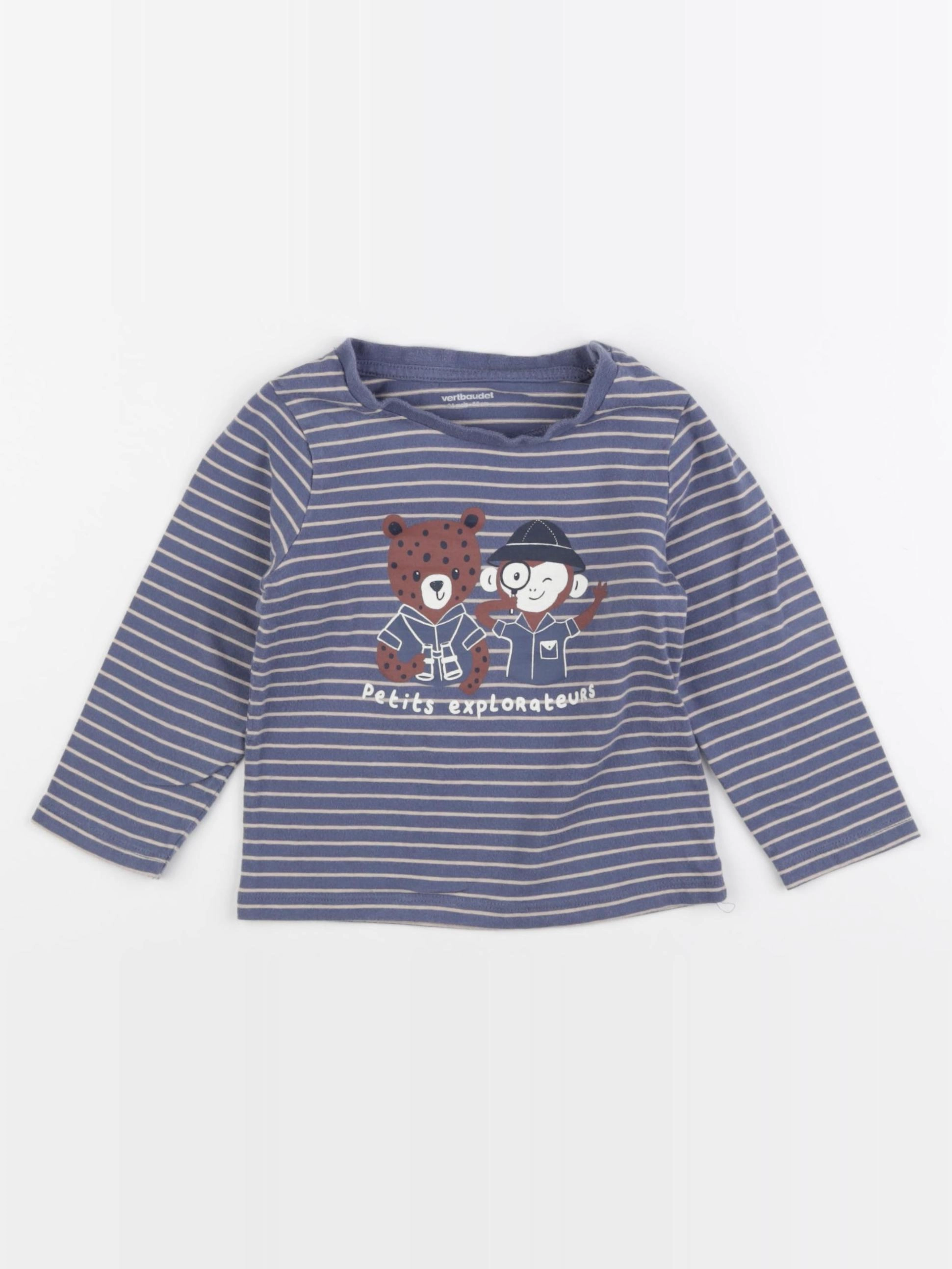 Vertbaudet - tee-shirt bleu - 24 mois