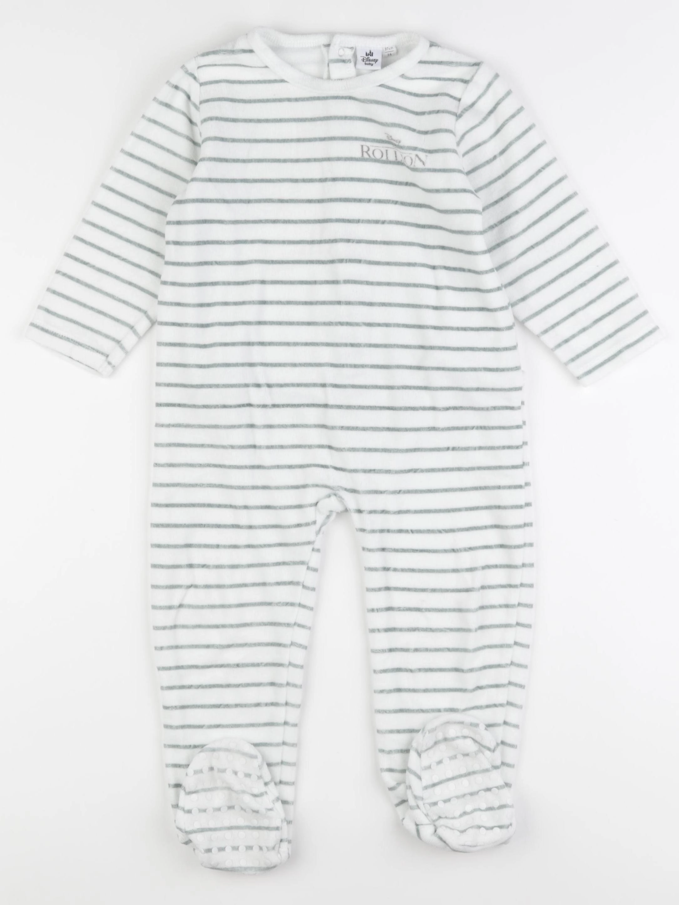 Vertbaudet - pyjama velours blanc, vert - 3 ans