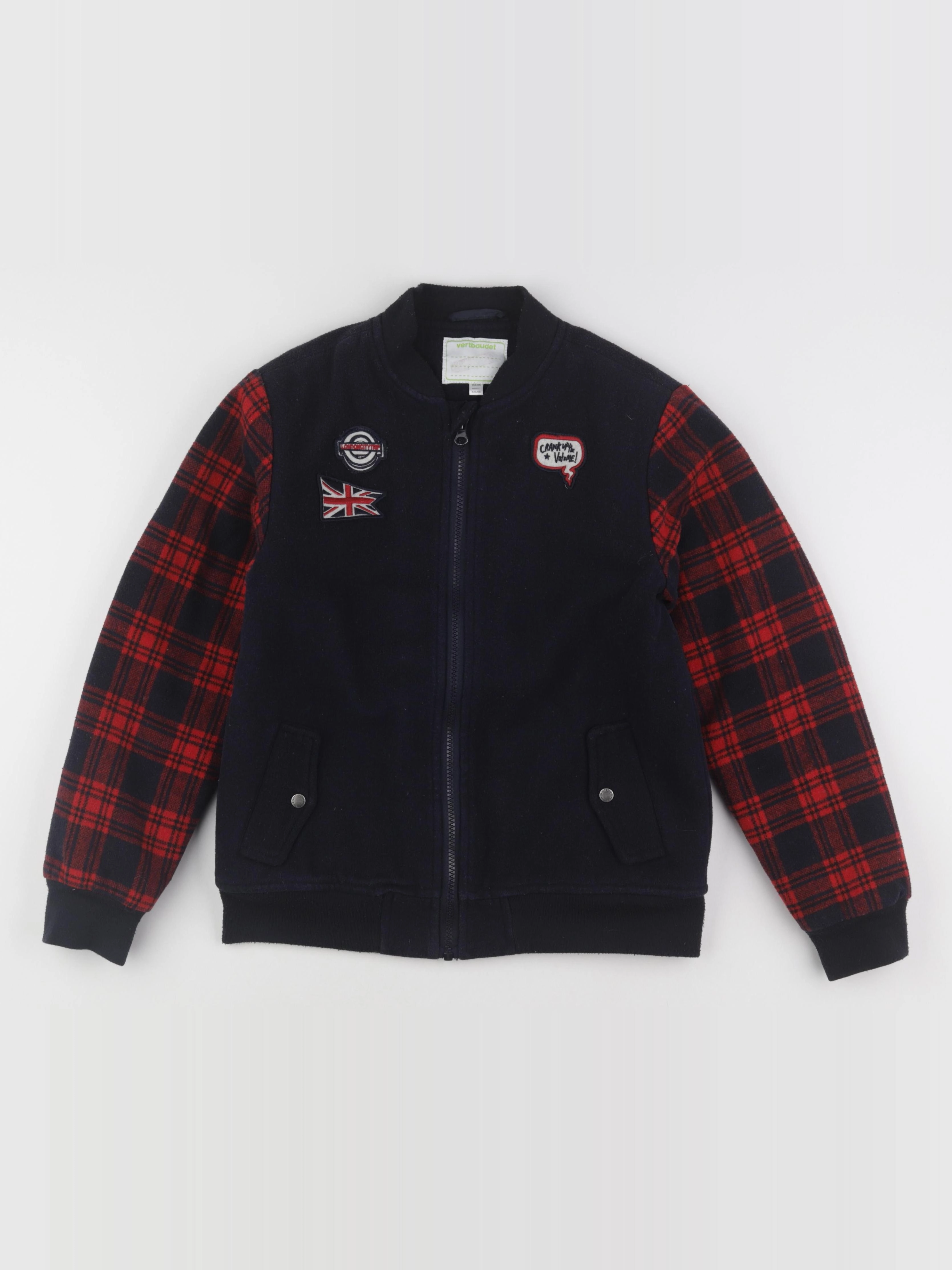 Vertbaudet - veste doublé bleu, rouge - 12 ans