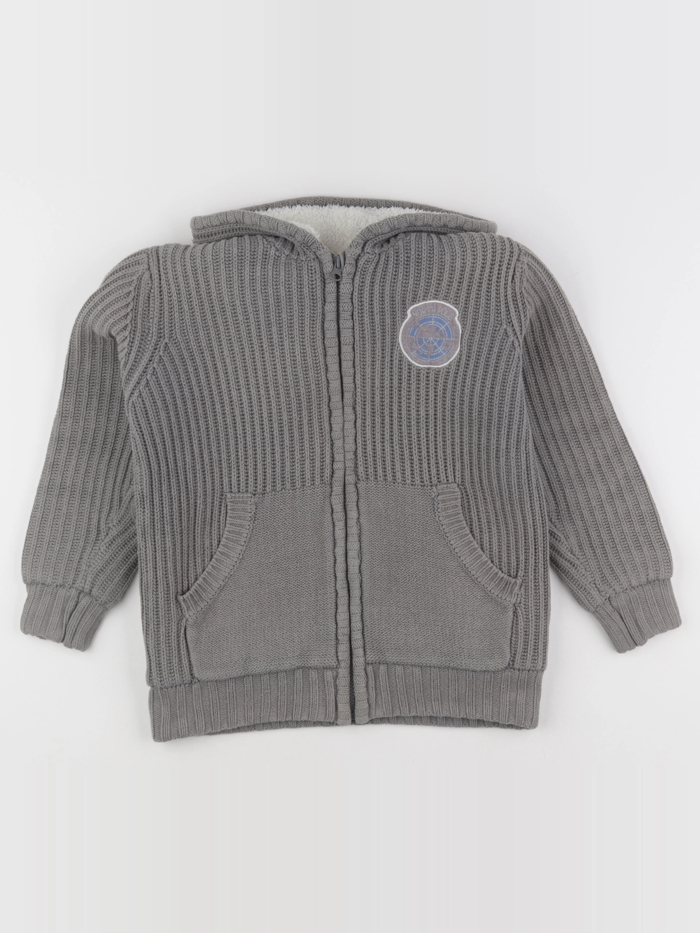 Vertbaudet - veste doublé gris - 10 ans