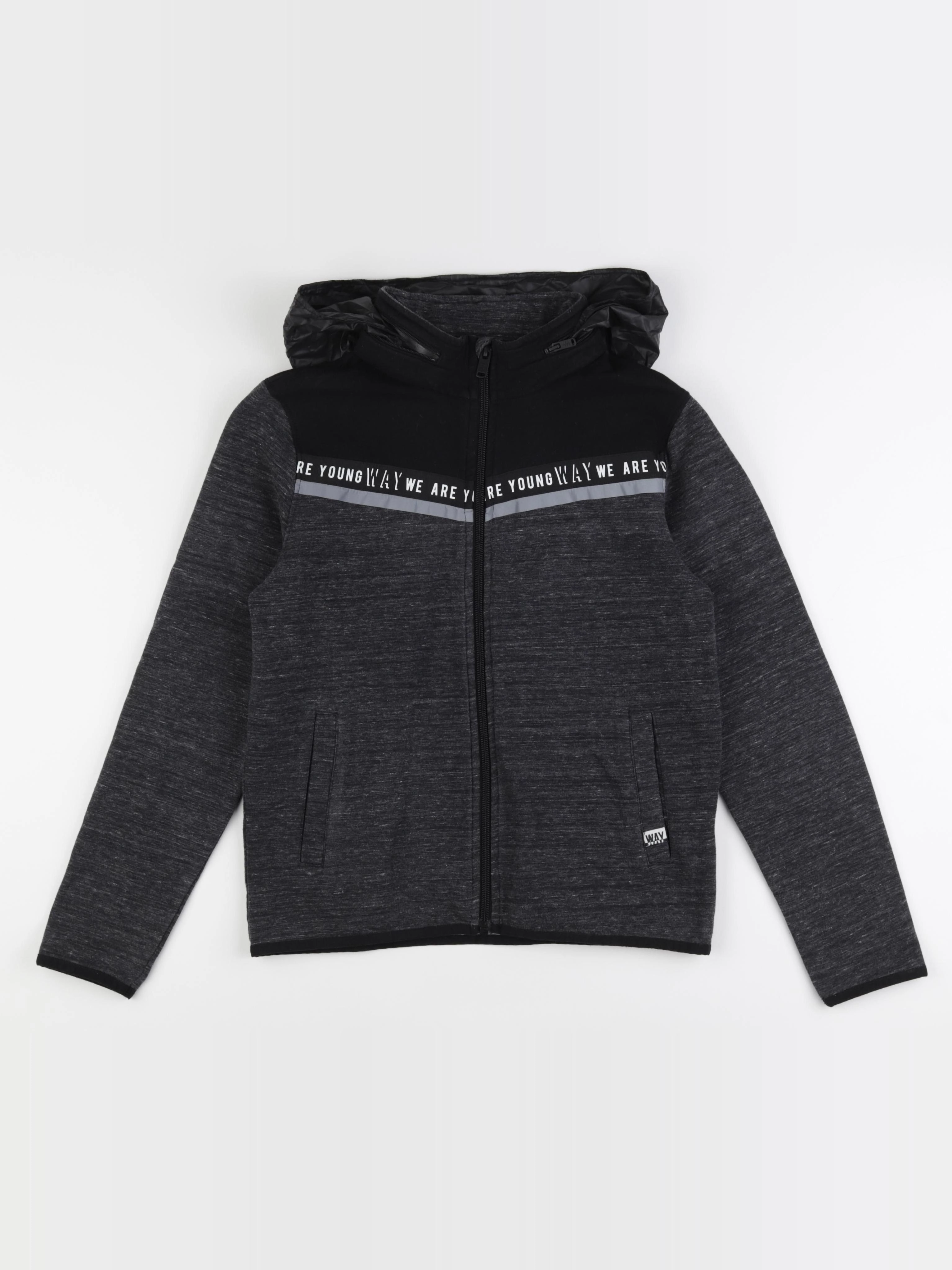 IKKS - sweat noir, gris - 12 ans