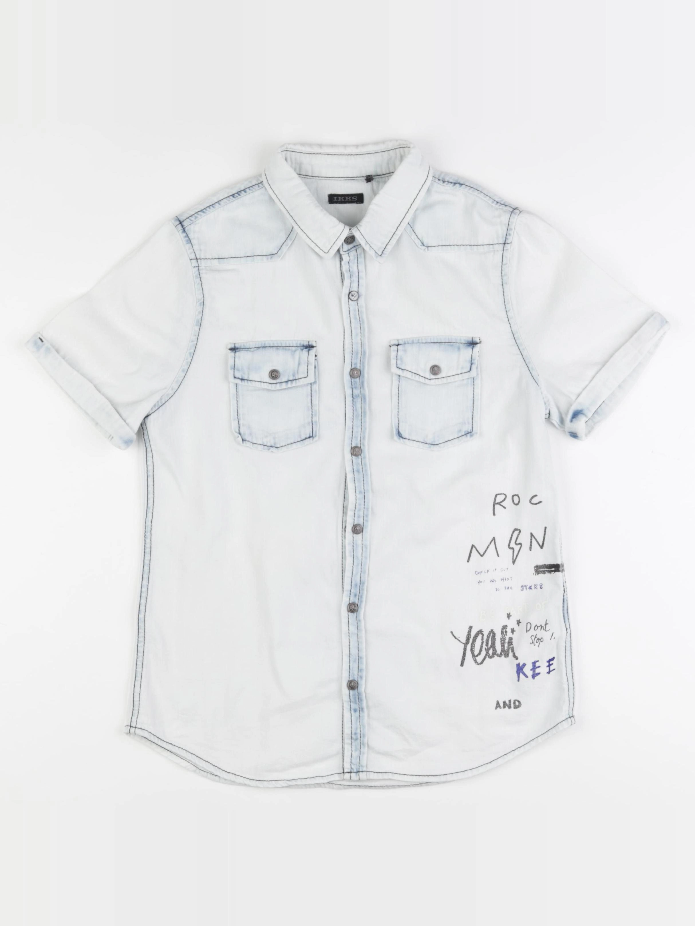IKKS - chemise blanc, bleu - 12 ans