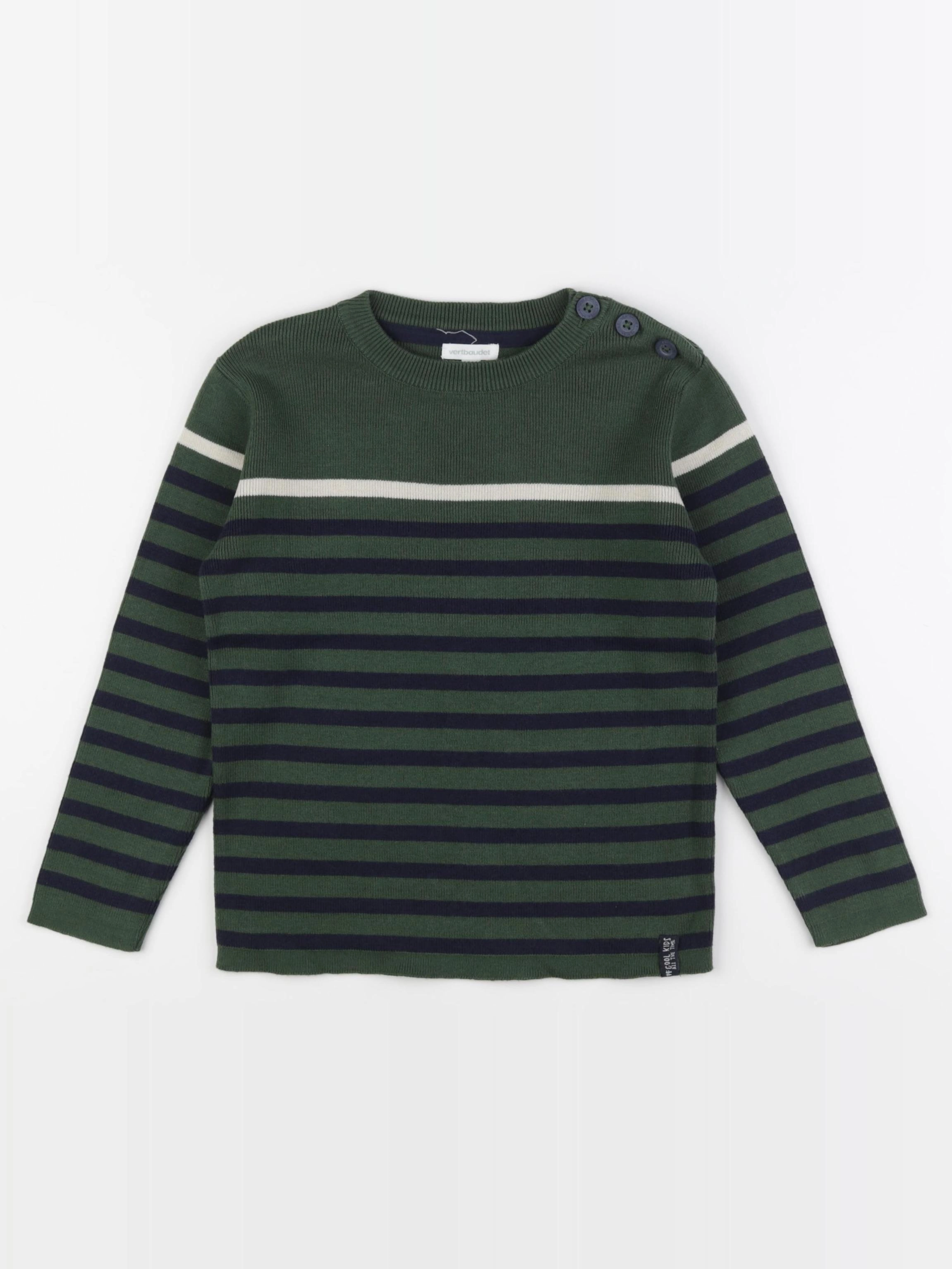 Vertbaudet - pull vert, bleu - 6 ans