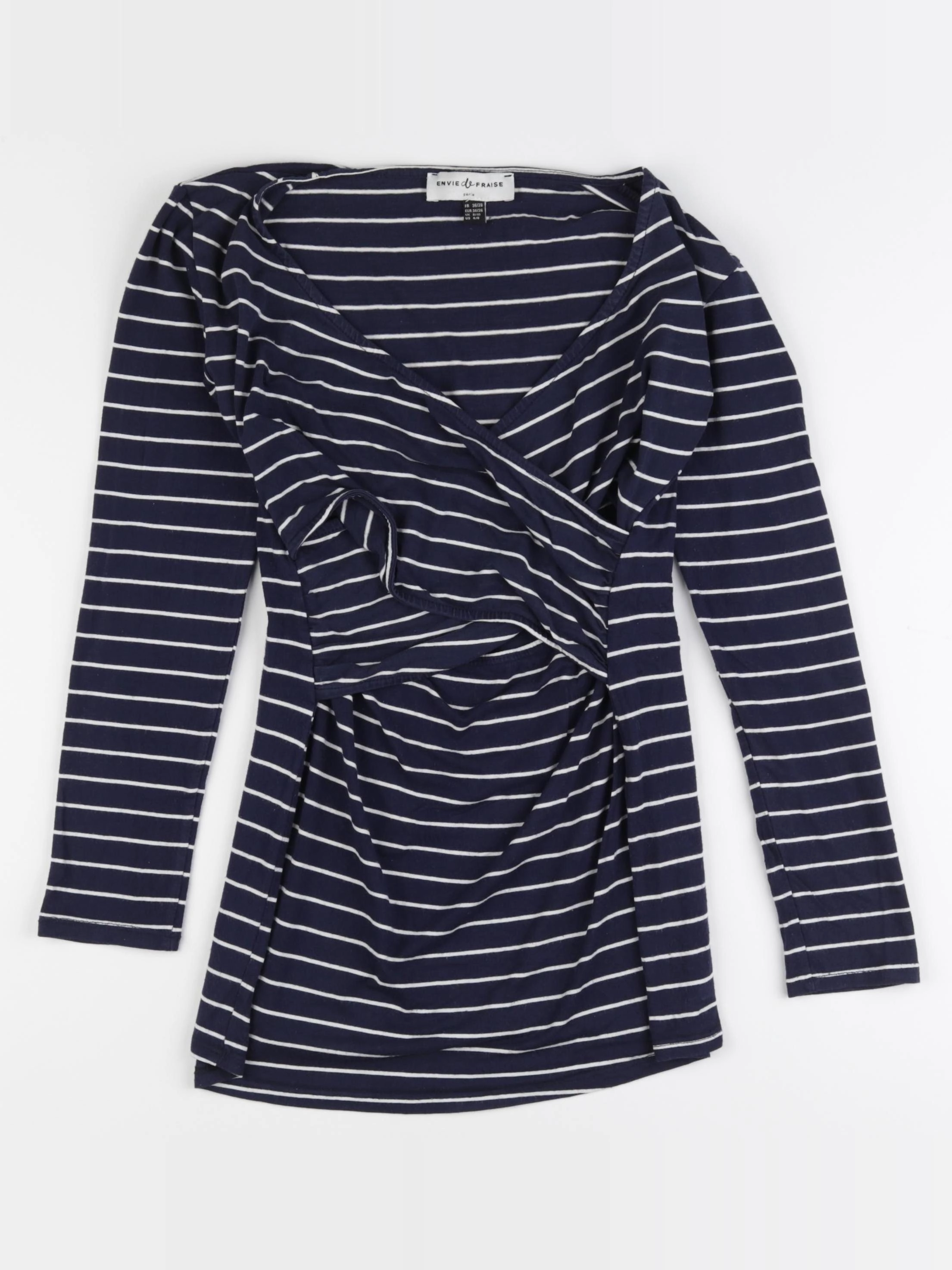Envie de fraise - tee-shirt grossesse, allaitement bleu, blanc - 36 à 38
