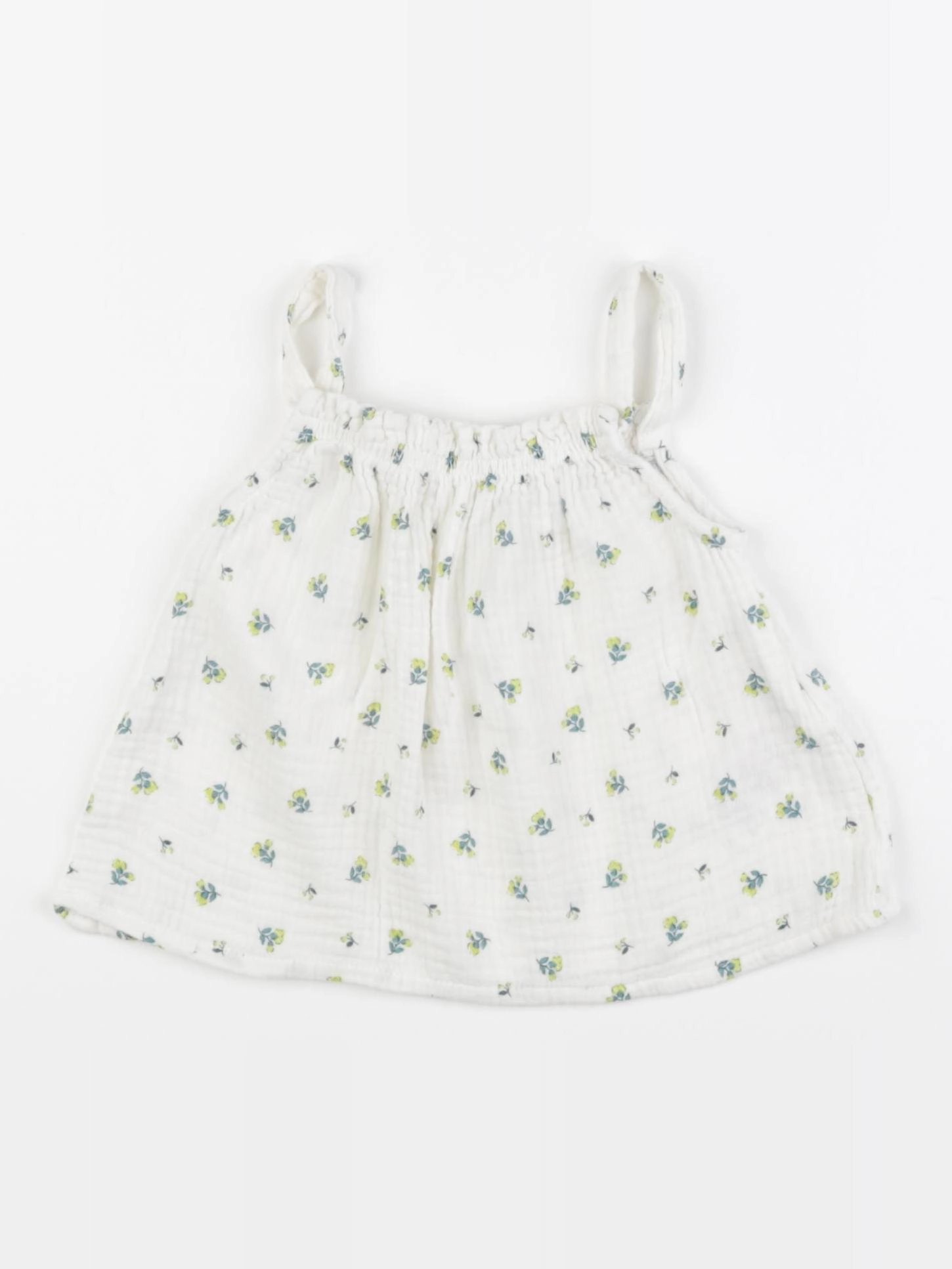 Vertbaudet - blouse blanc, vert - 2 ans