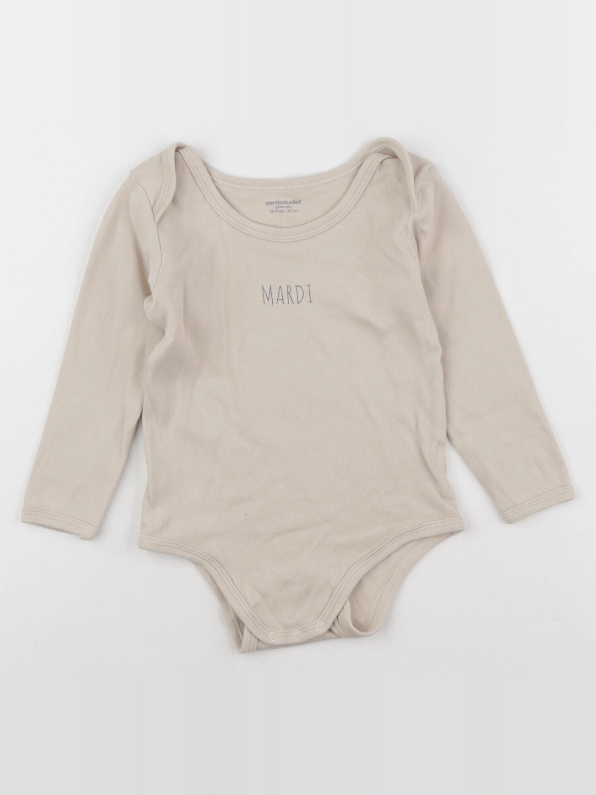 Vertbaudet - body beige - 36 mois
