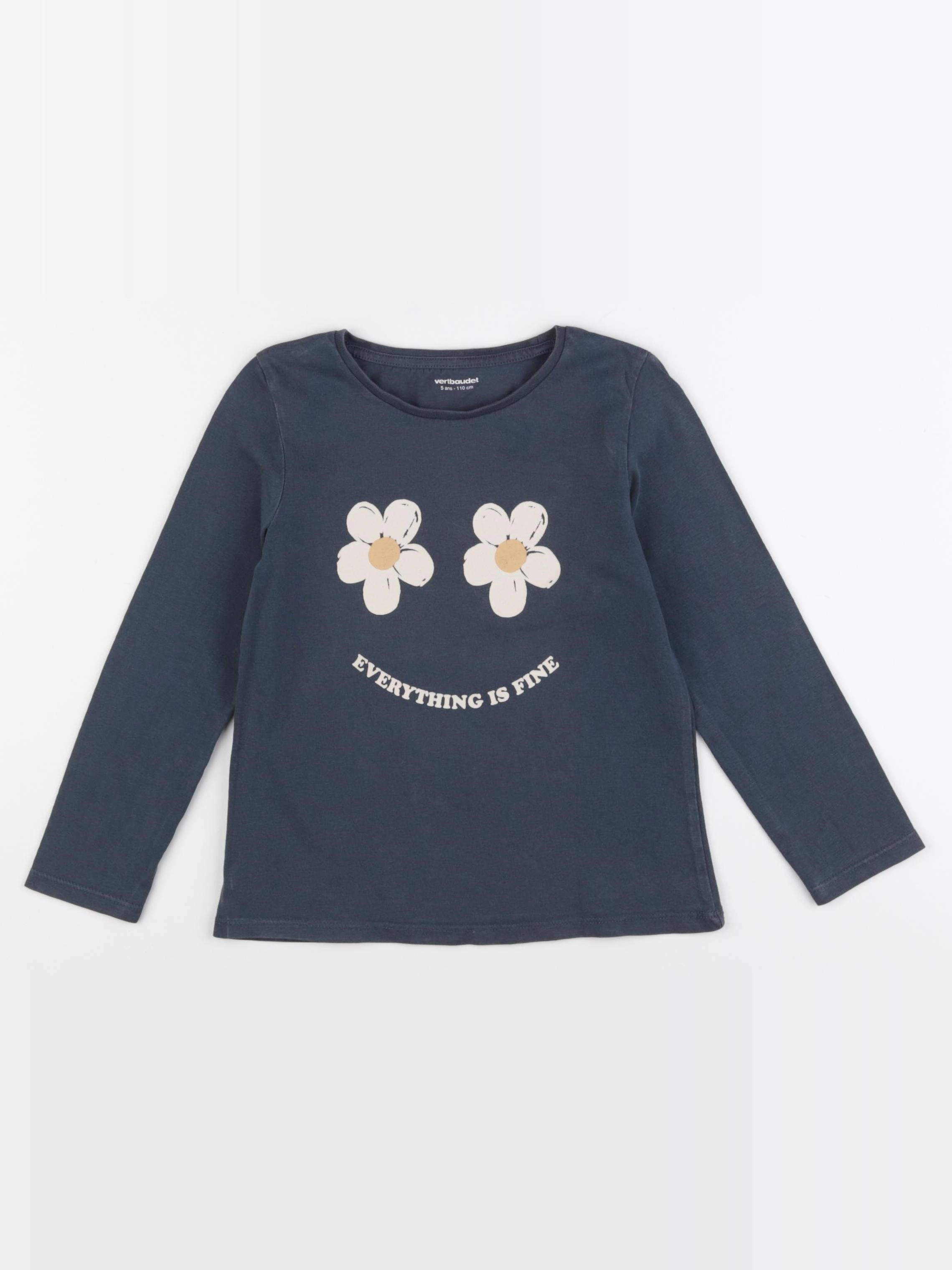 Vertbaudet - tee-shirt bleu - 5 ans