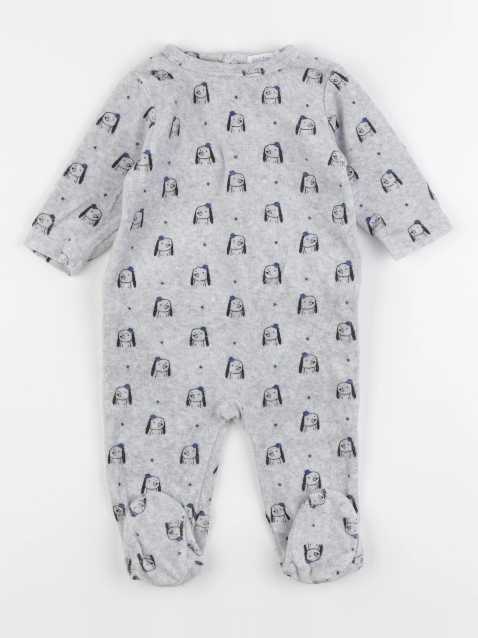 Boutchou - pyjama velours gris - 6 mois