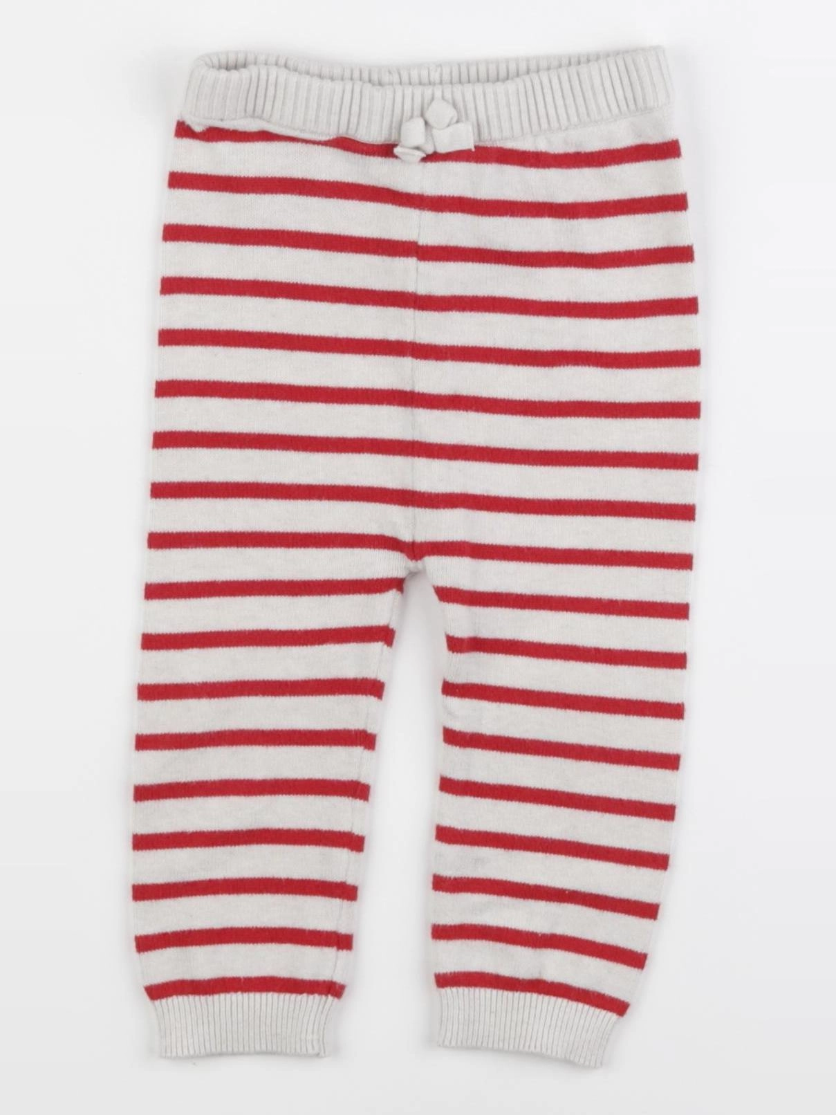 Vertbaudet - legging beige, rouge - 12 mois