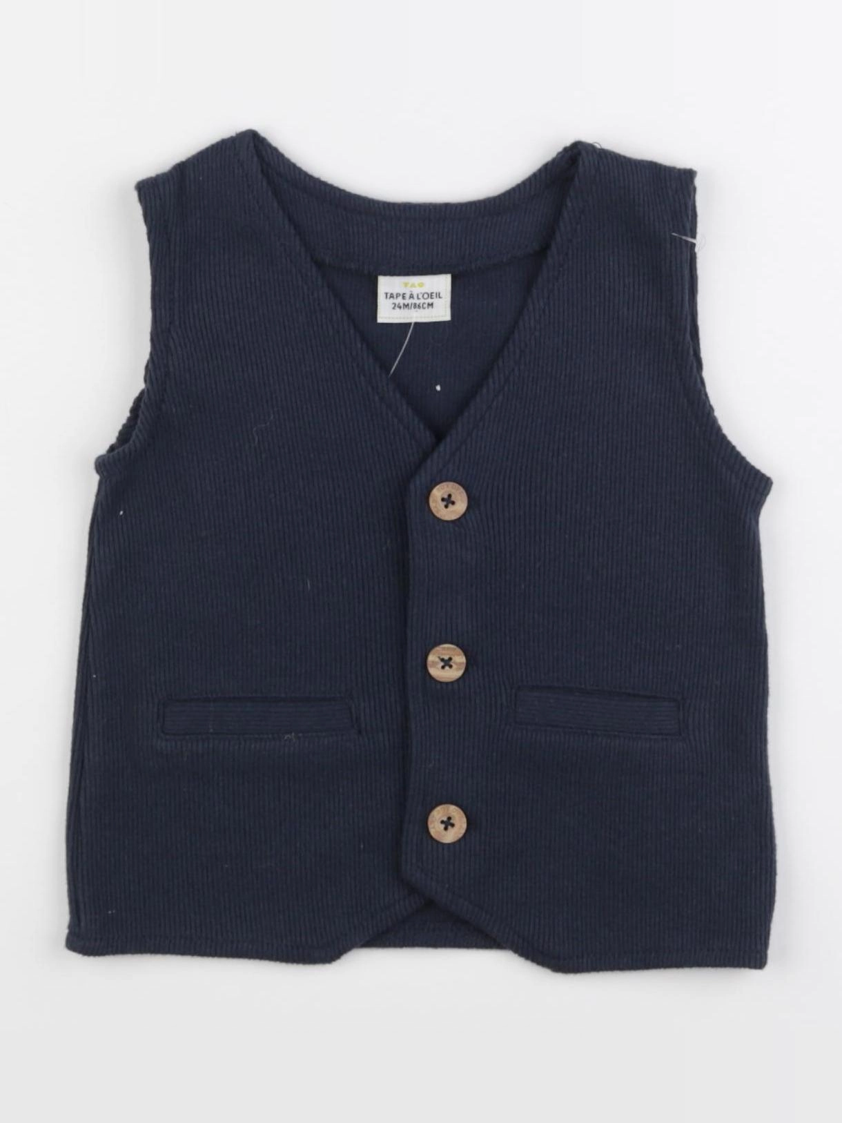 Tape à l'oeil - gilet bleu - 2 ans