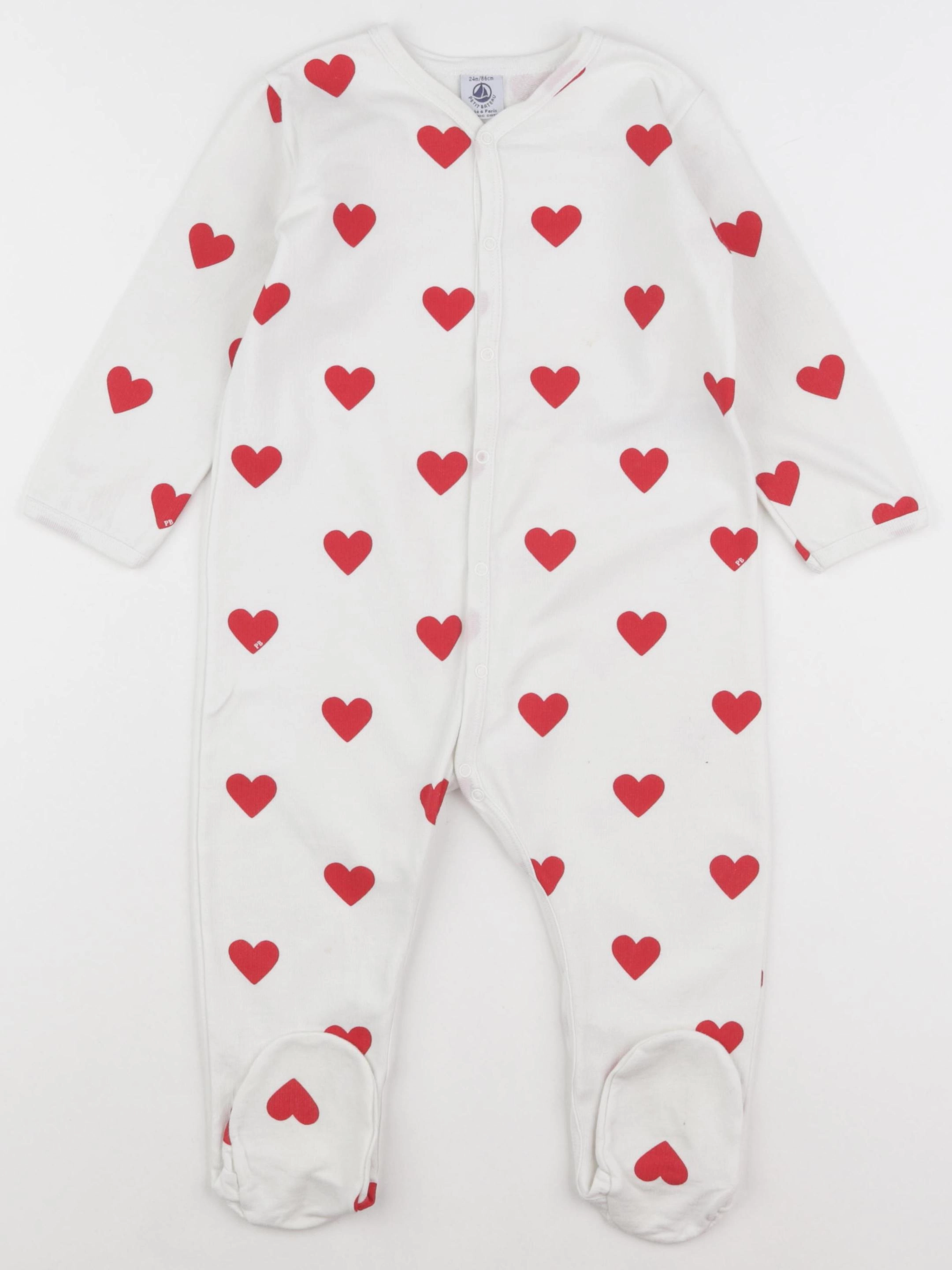 Petit Bateau - pyjama coton blanc - 24 mois