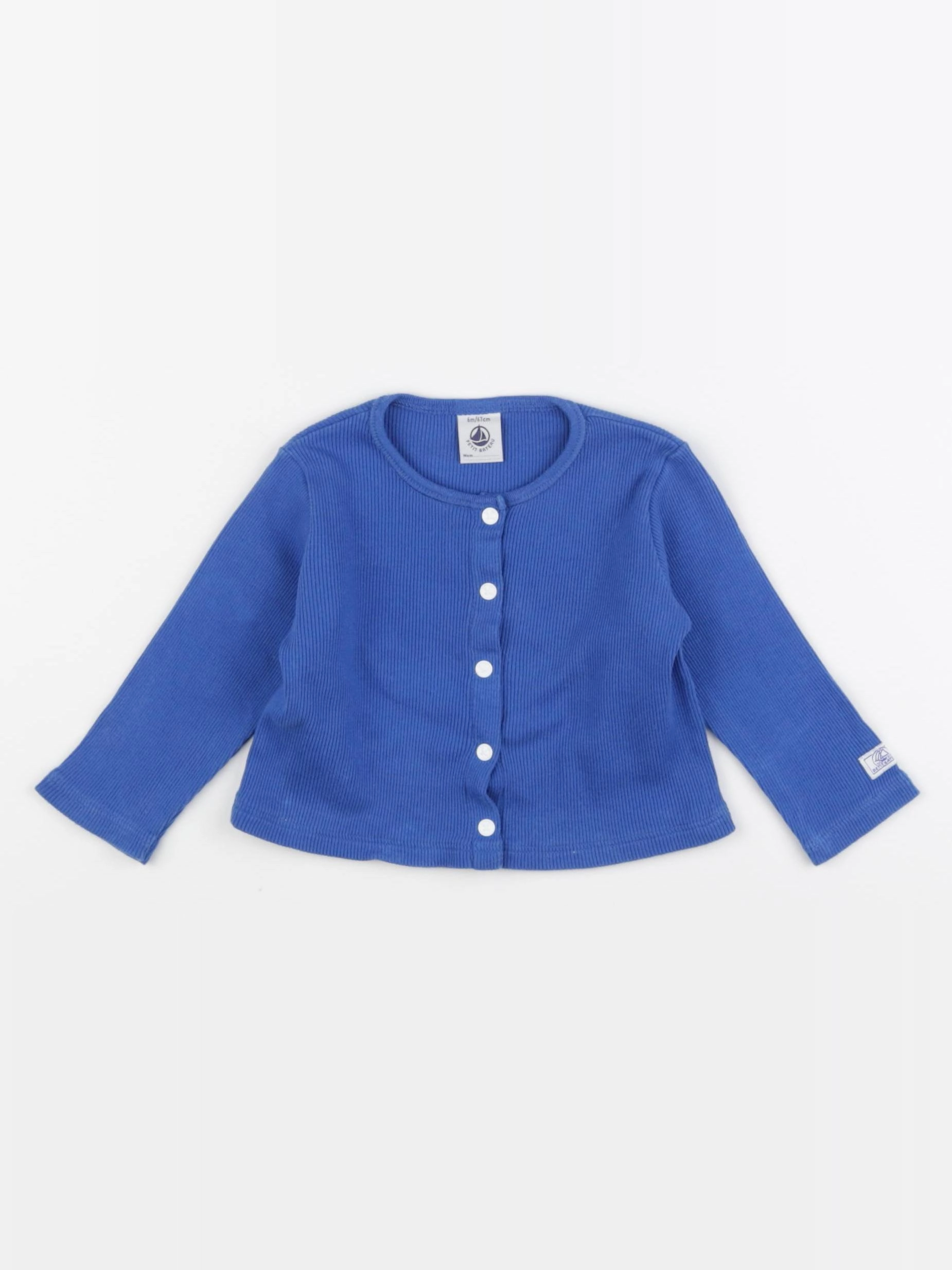 Petit Bateau - tee-shirt bleu - 6 mois