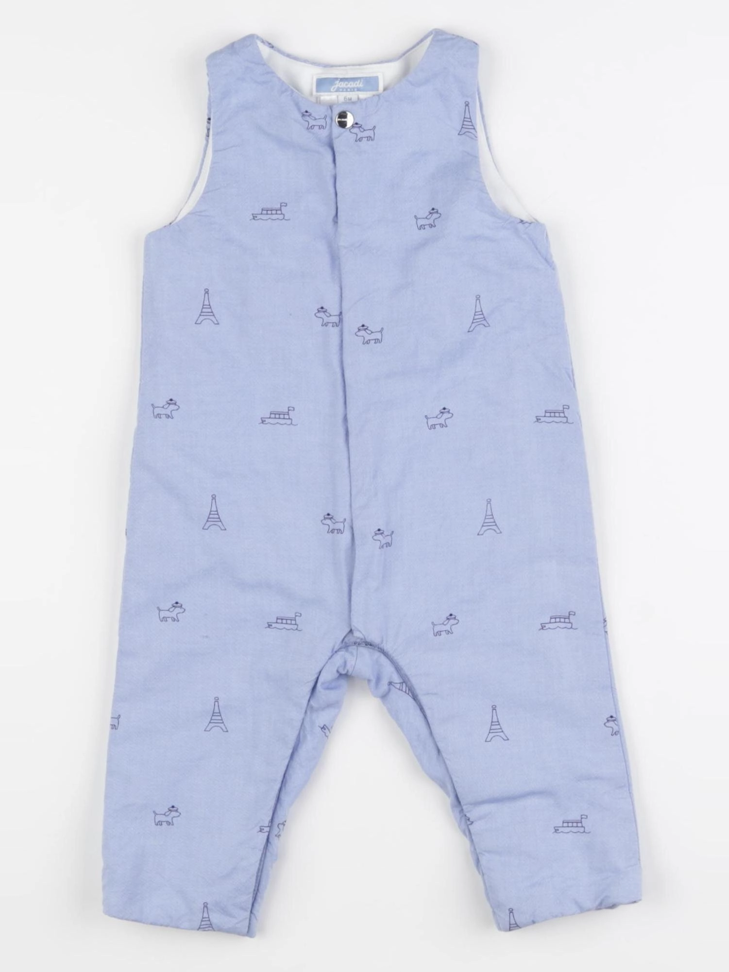 Jacadi - combinaison doublé bleu - 6 mois