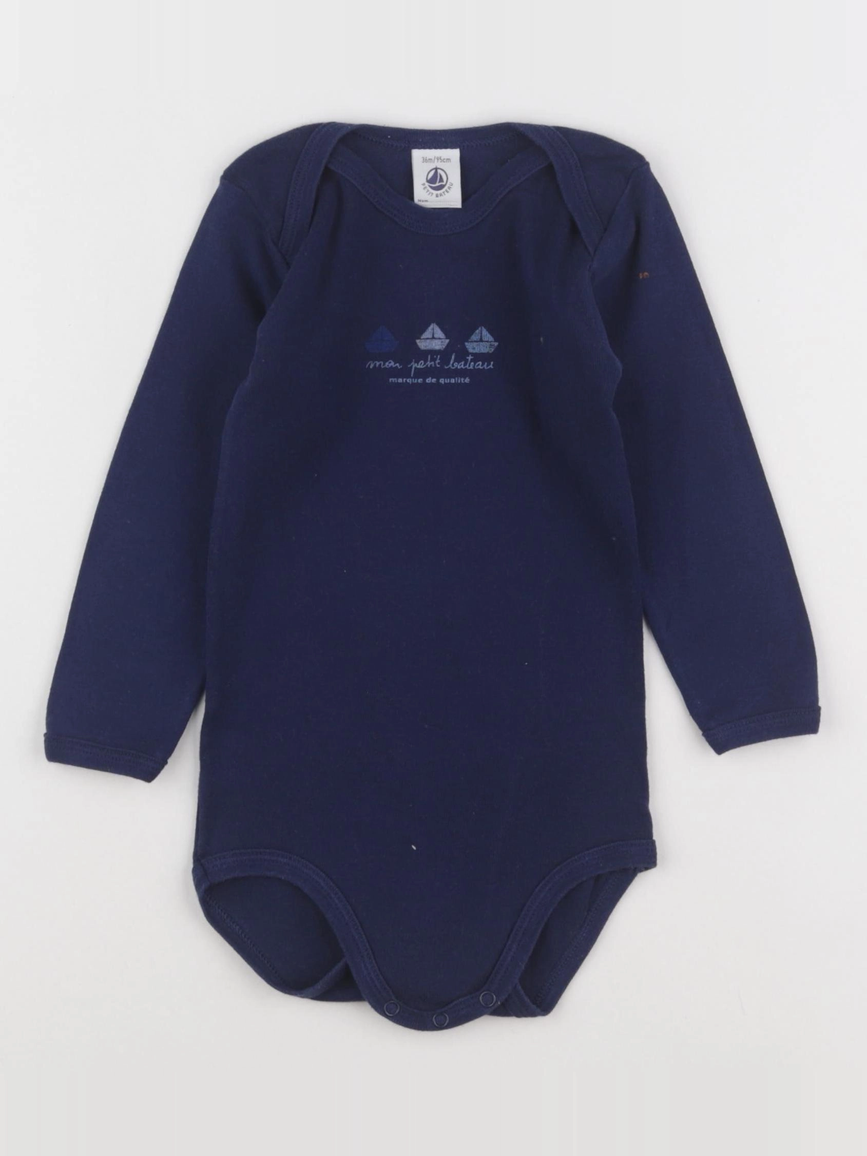 Petit Bateau - body bleu - 36 mois