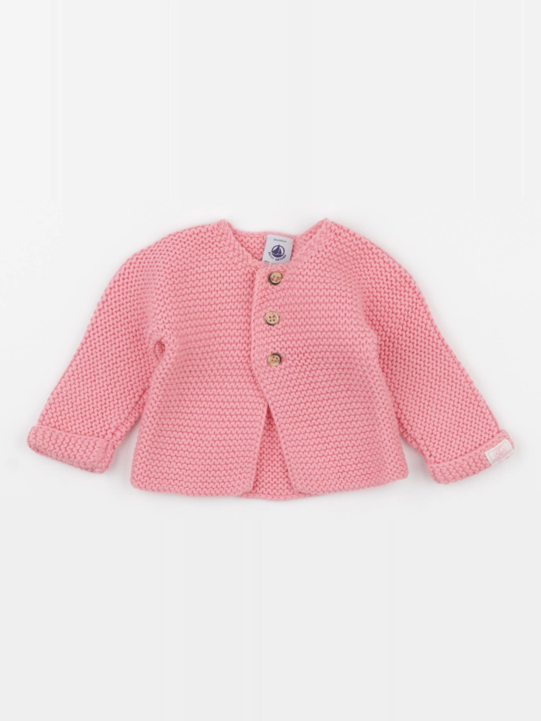 Petit Bateau - gilet rose - 3 mois