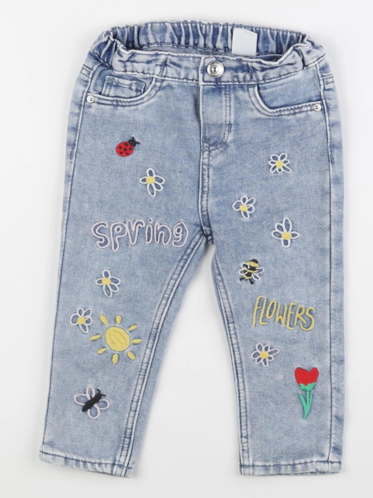 H&M - jean bleu - 9/12 mois