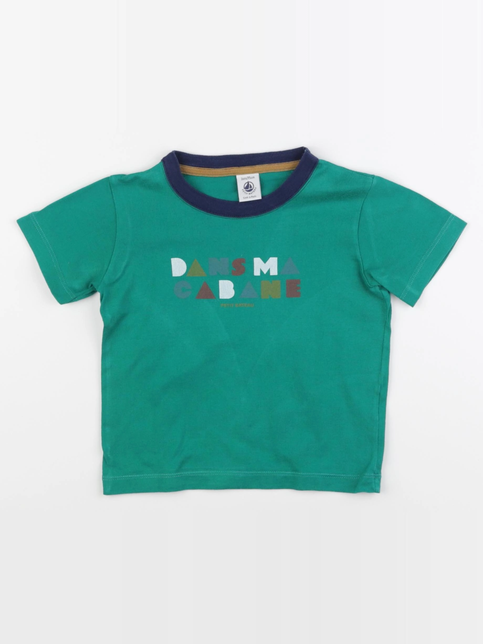 Petit Bateau - tee-shirt vert - 3 ans