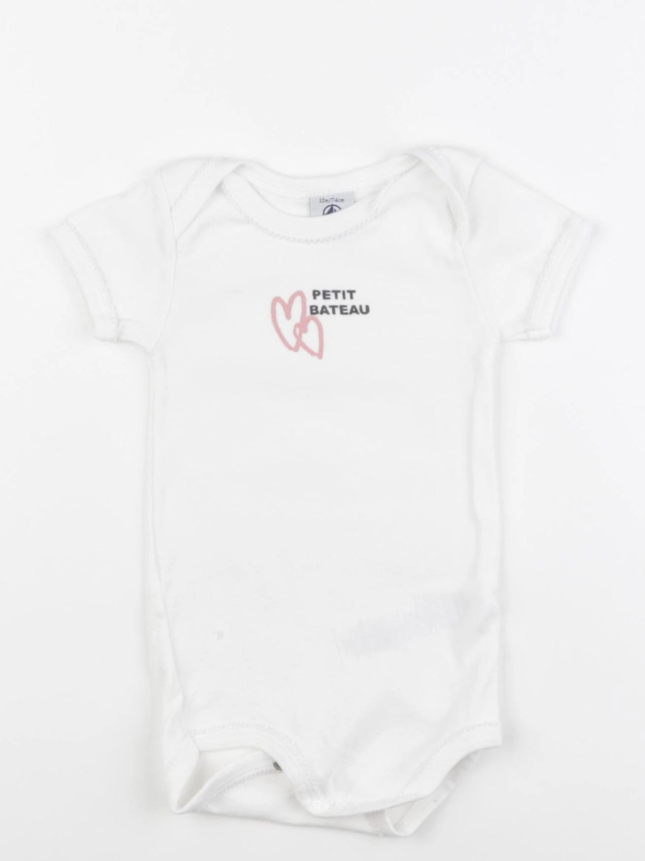 Petit Bateau - body blanc - 12 mois