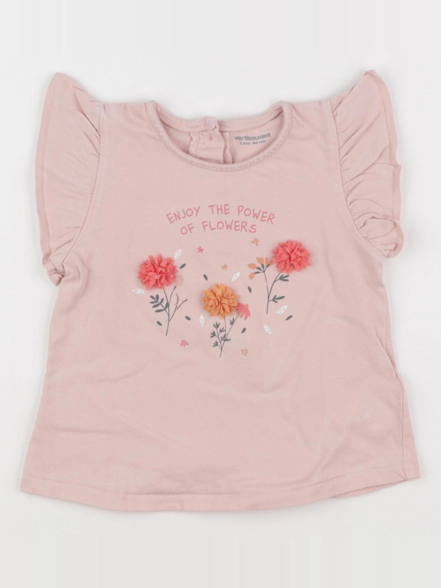 Vertbaudet - tee-shirt rose - 2 ans