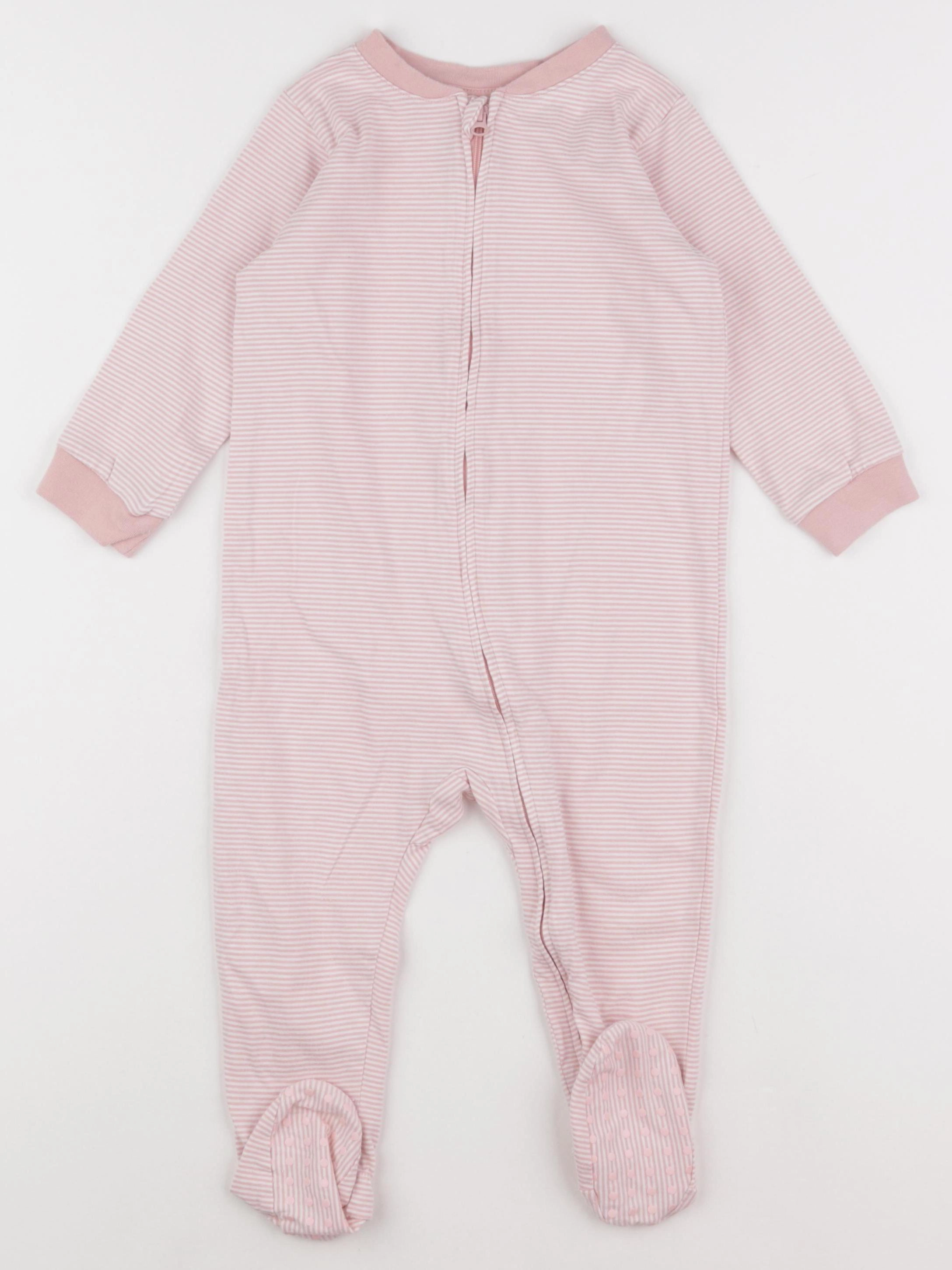 H&M - pyjama coton rose - 12/18 mois