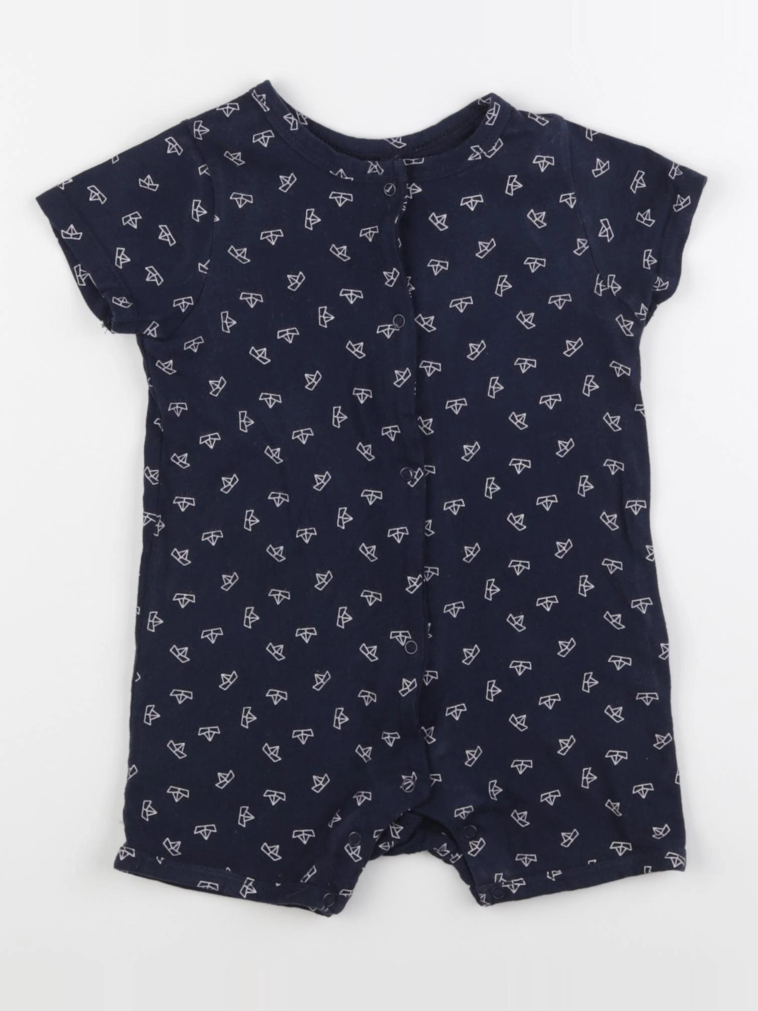 Vertbaudet - pyjama coton bleu - 12 mois