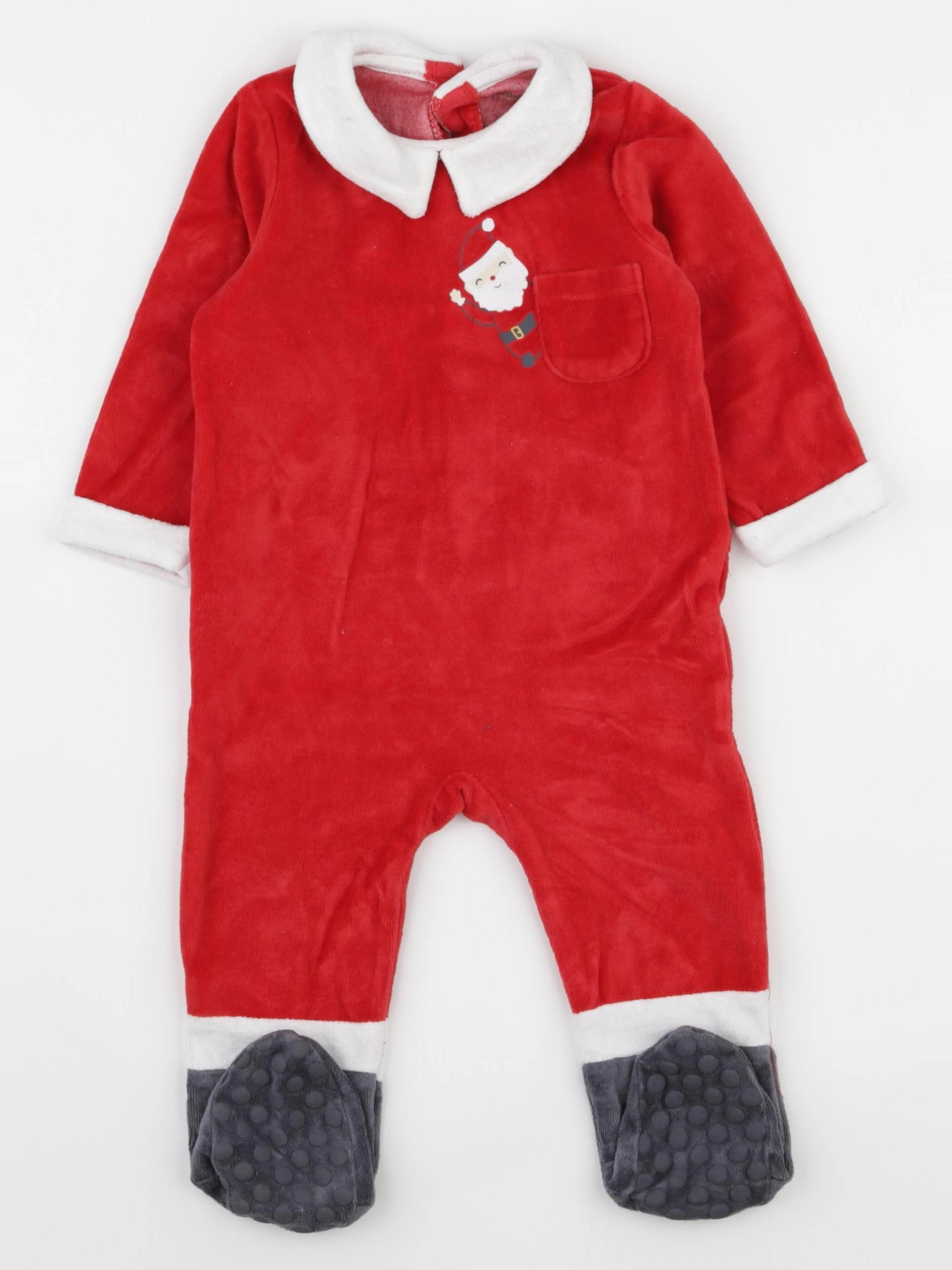 Vertbaudet - pyjama velours rouge - 12 mois