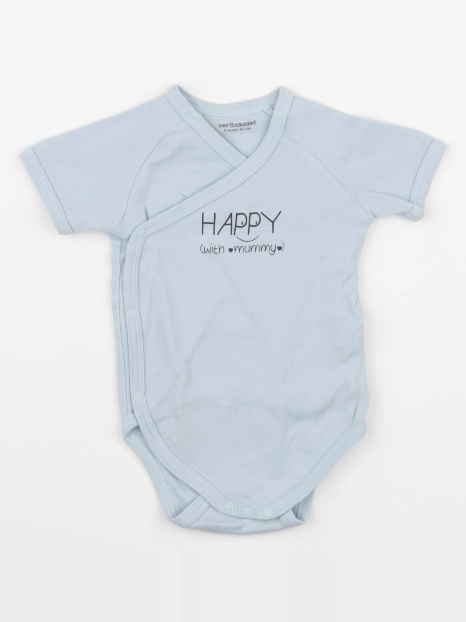 Vertbaudet - body bleu - 6 mois