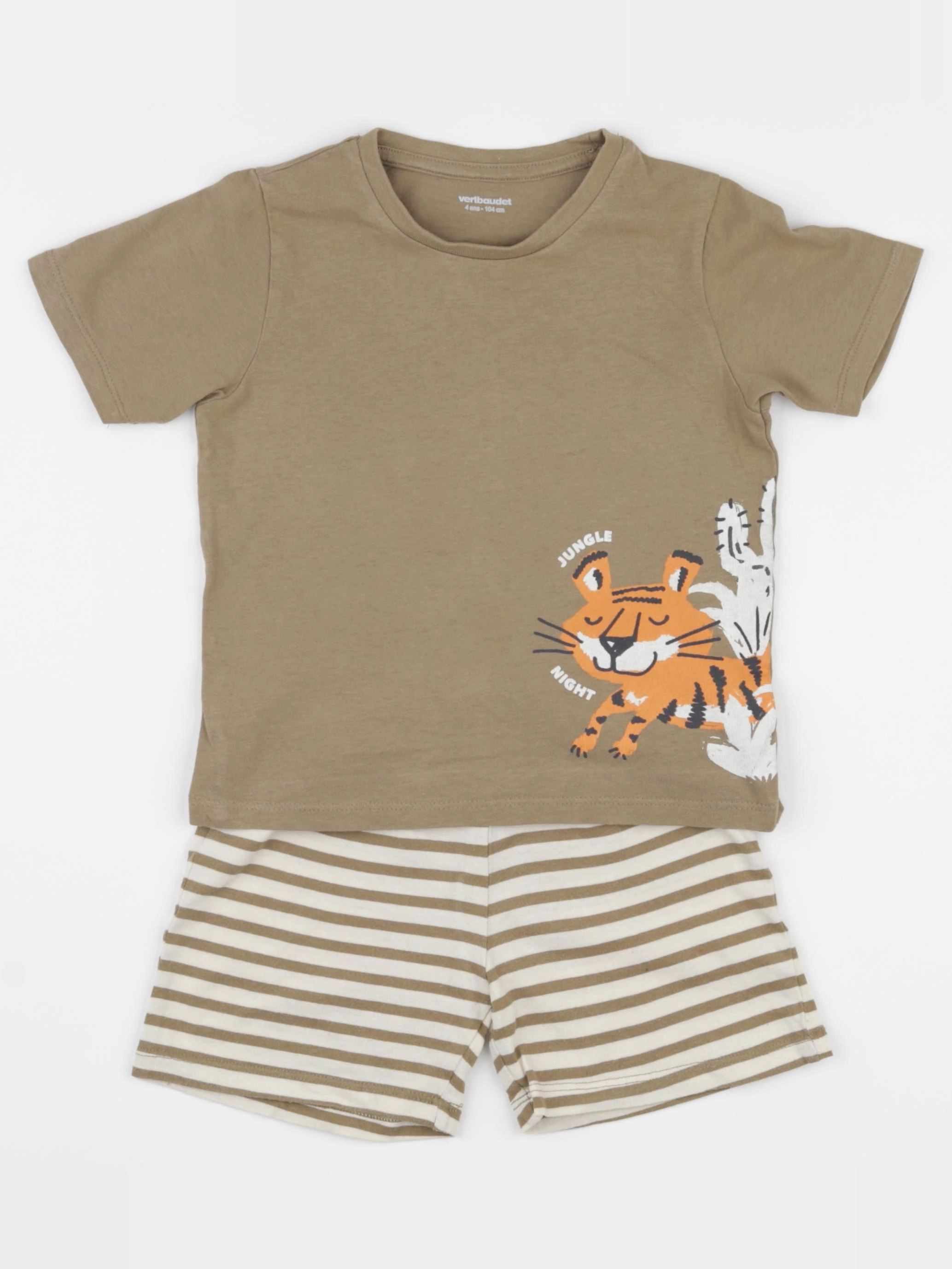 Vertbaudet - pyjama coton marron - 4 ans