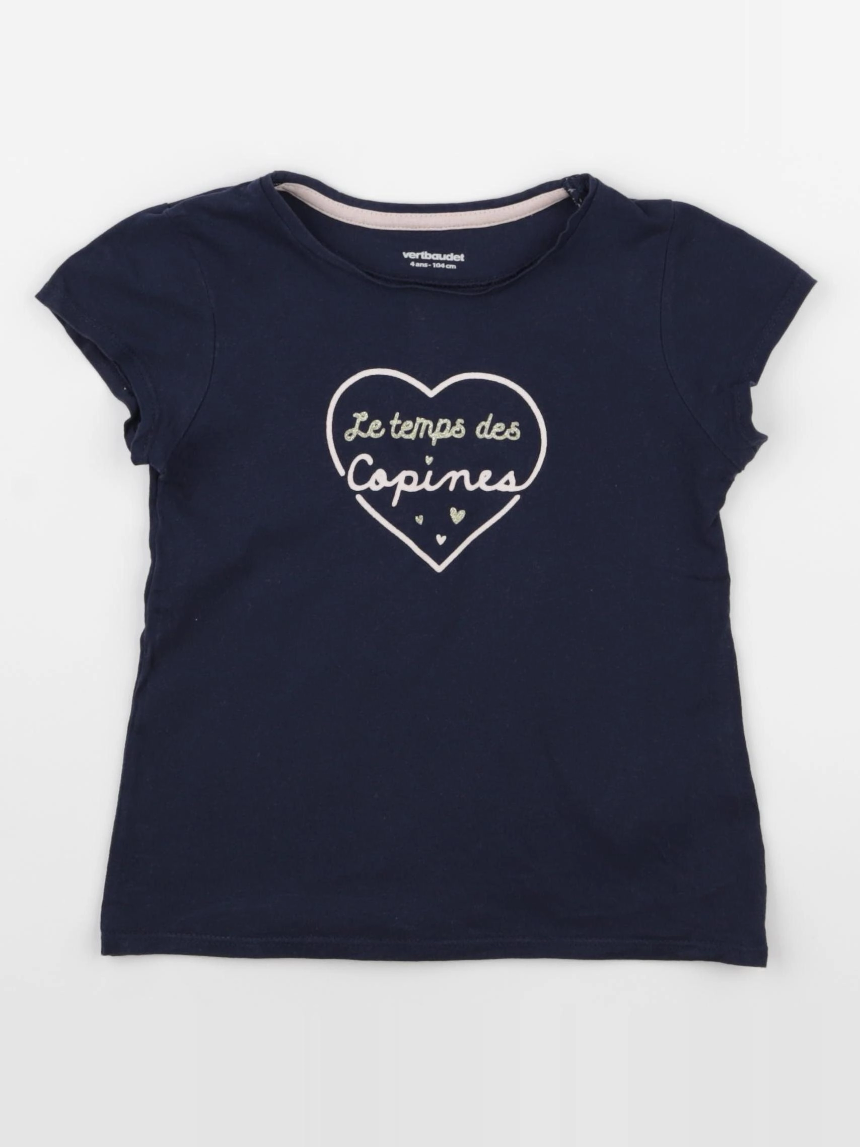 Vertbaudet - tee-shirt bleu - 4 ans