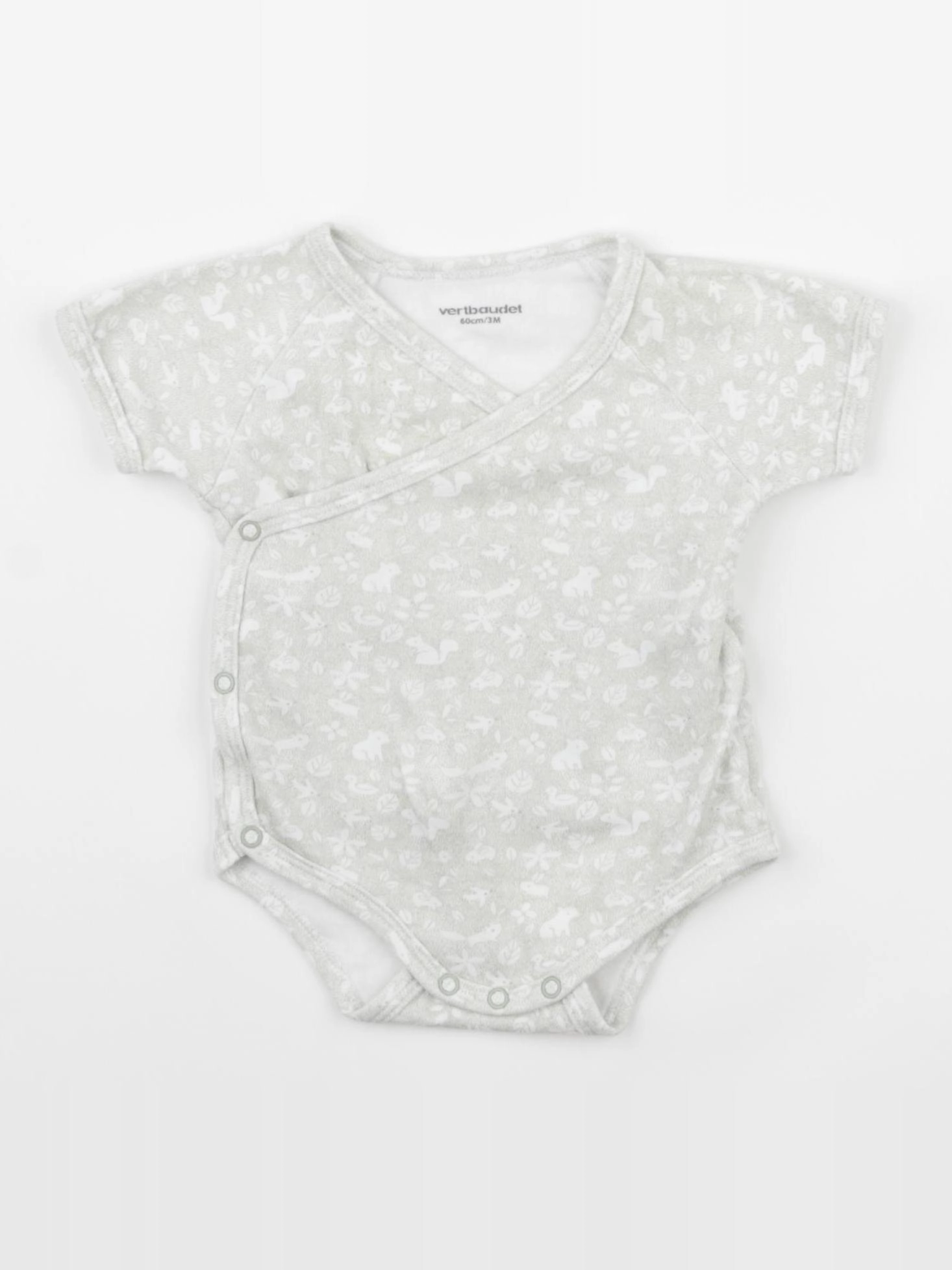 Vertbaudet - body vert, blanc - 3 mois